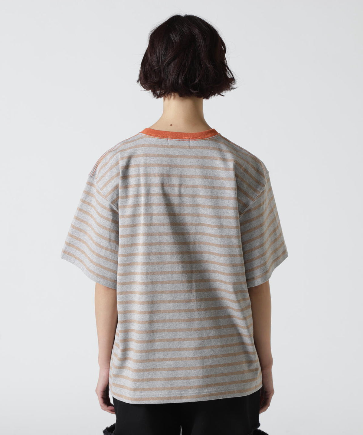 SOGLIA/ソリア OPEN END BORDER TEE リンガーボーダーT