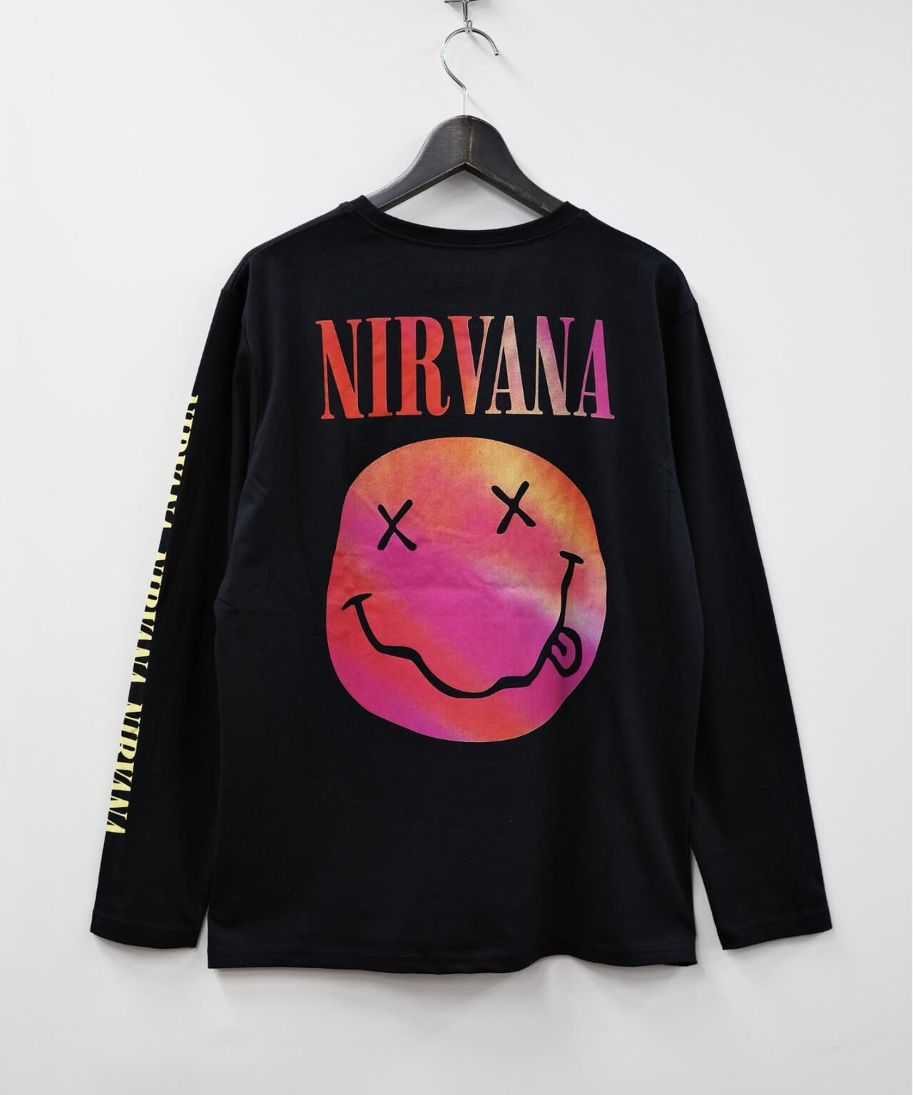 NIRVANA/ニルヴァーナ GRADIENT HAPPY FACE L/S TEE ロンT