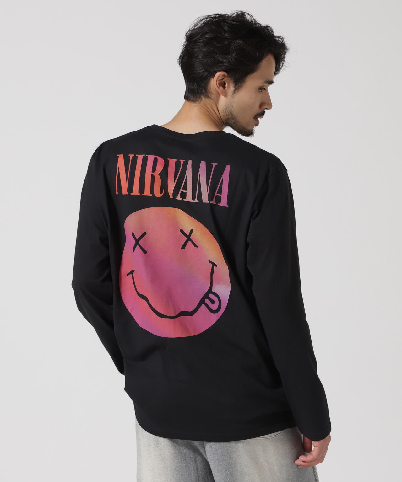 NIRVANA/ニルヴァーナ GRADIENT HAPPY FACE L/S TEE ロンT