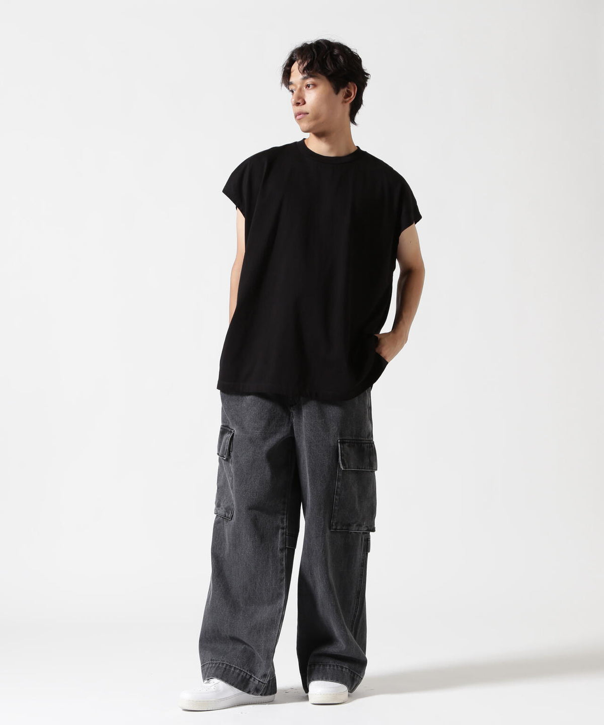B omnivore/ビーオムニボー DENIM CARGO PANTS