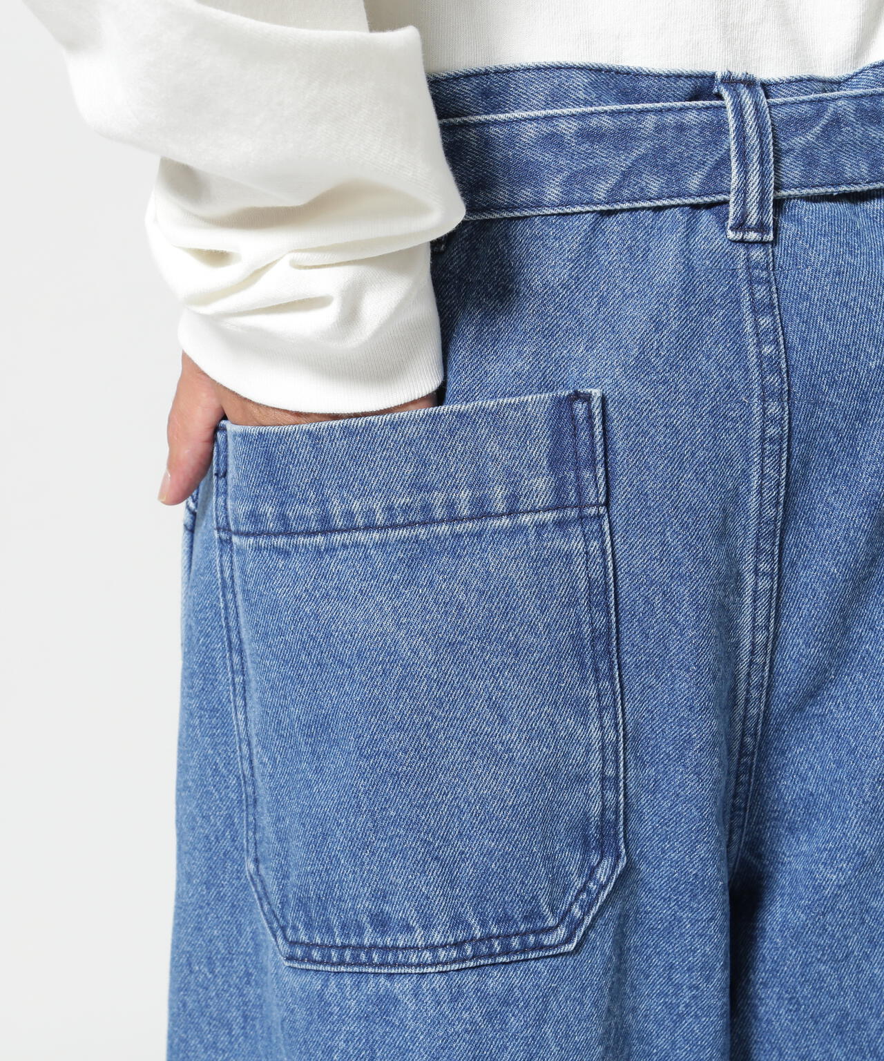 B omnivore/ビーオムニボー DENIM BELT LOOSE PANTS