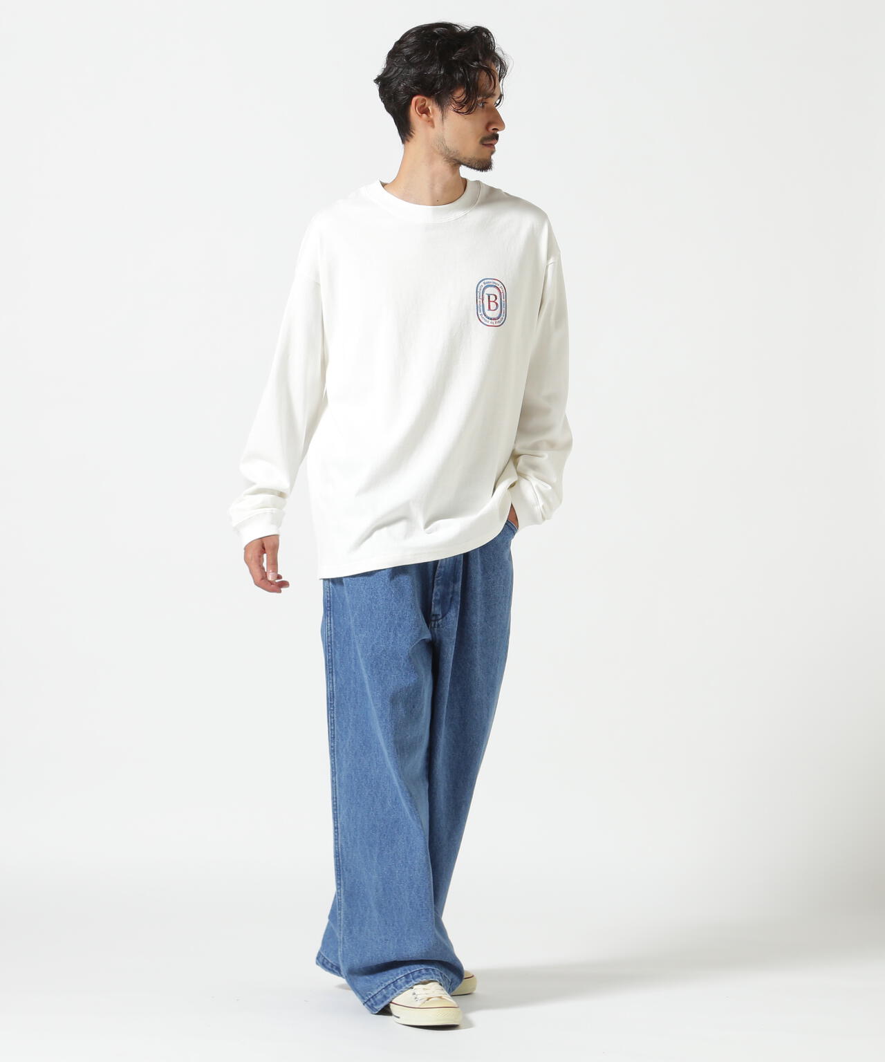 B omnivore/ビーオムニボー DENIM BELT LOOSE PANTS