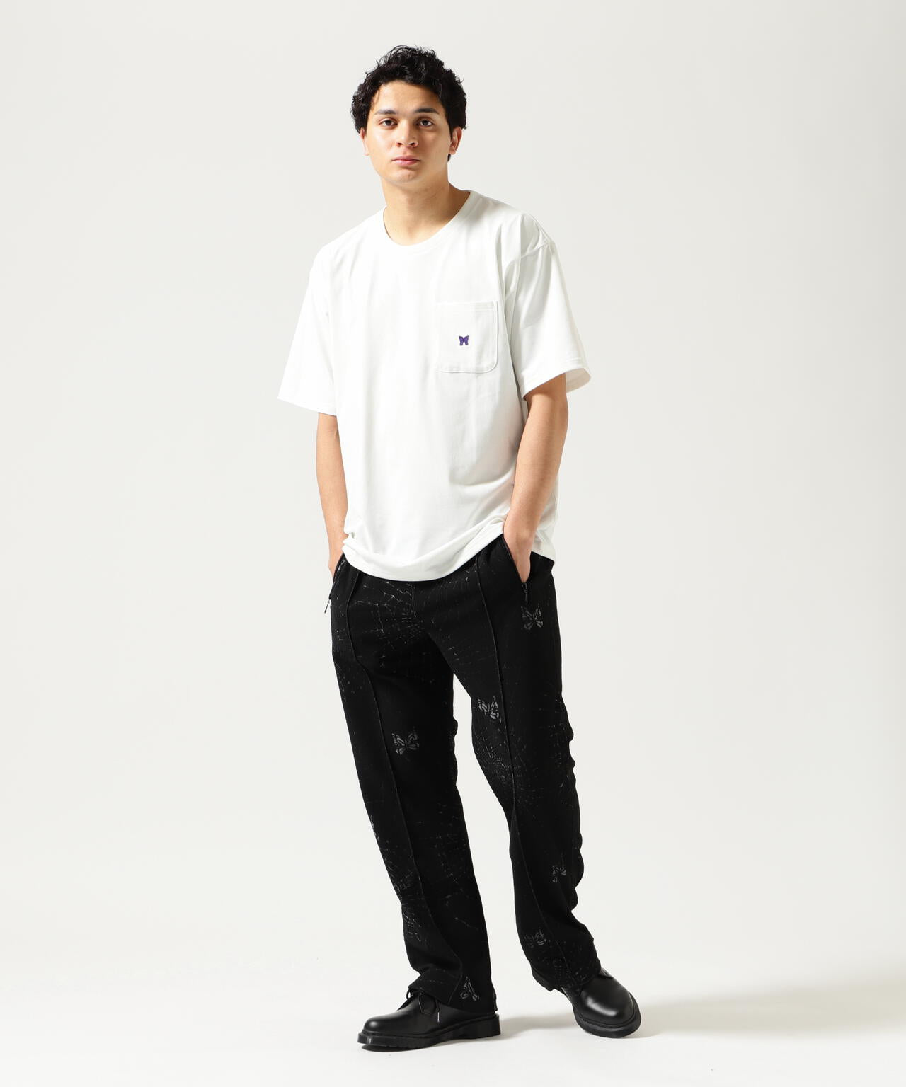 Needles/ニードルズ Track Pant-Pile Jacquard Spider Web