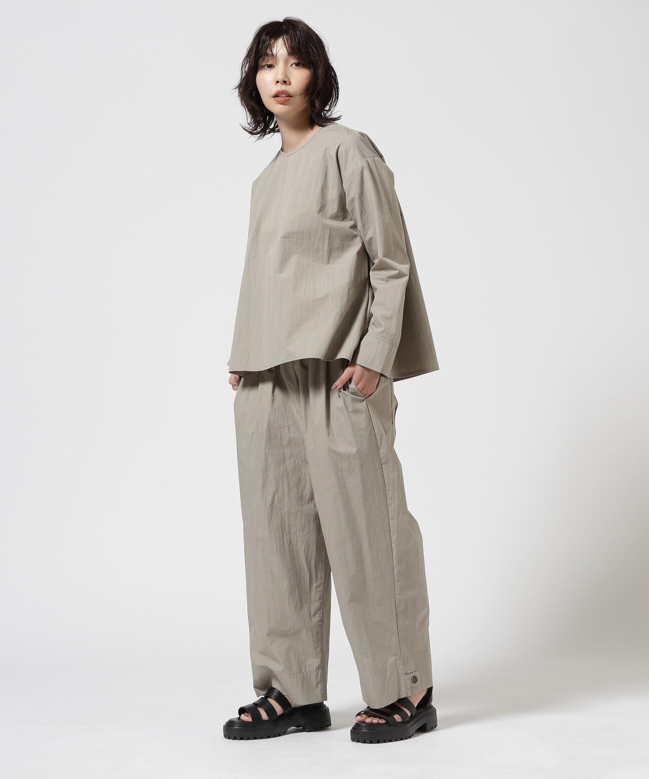 B omnivore/ビーオムニボー ワッシャーワイドパンツ