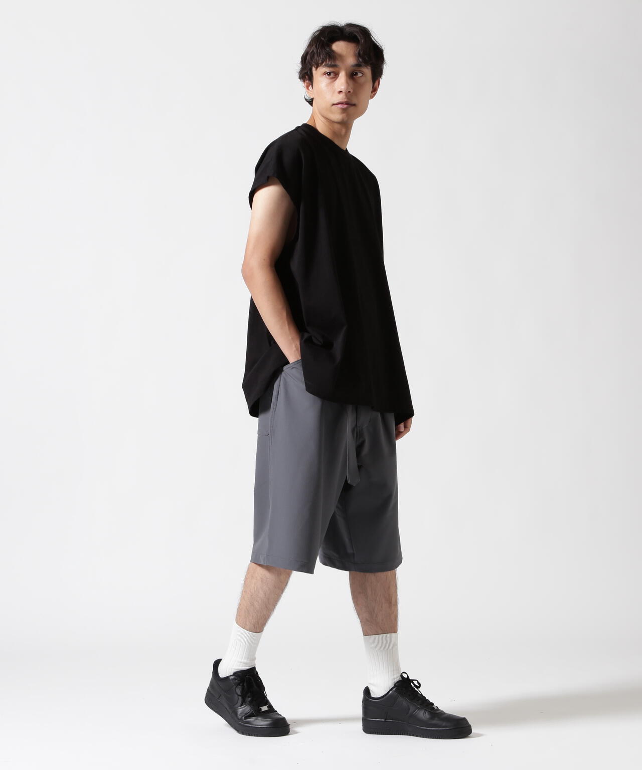 B omnivore/ビーオムニボー PS BELT SHORTS PSベルトショーツ