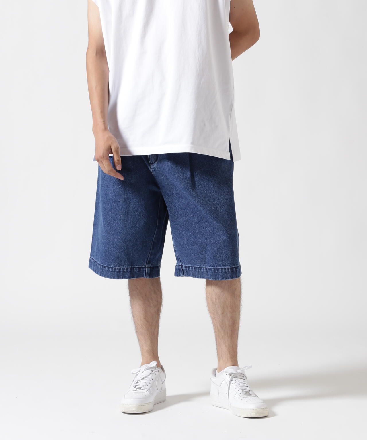 B omnivore/ビーオムニボー DENIM WIDE SHORTS デニムワイドショーツ