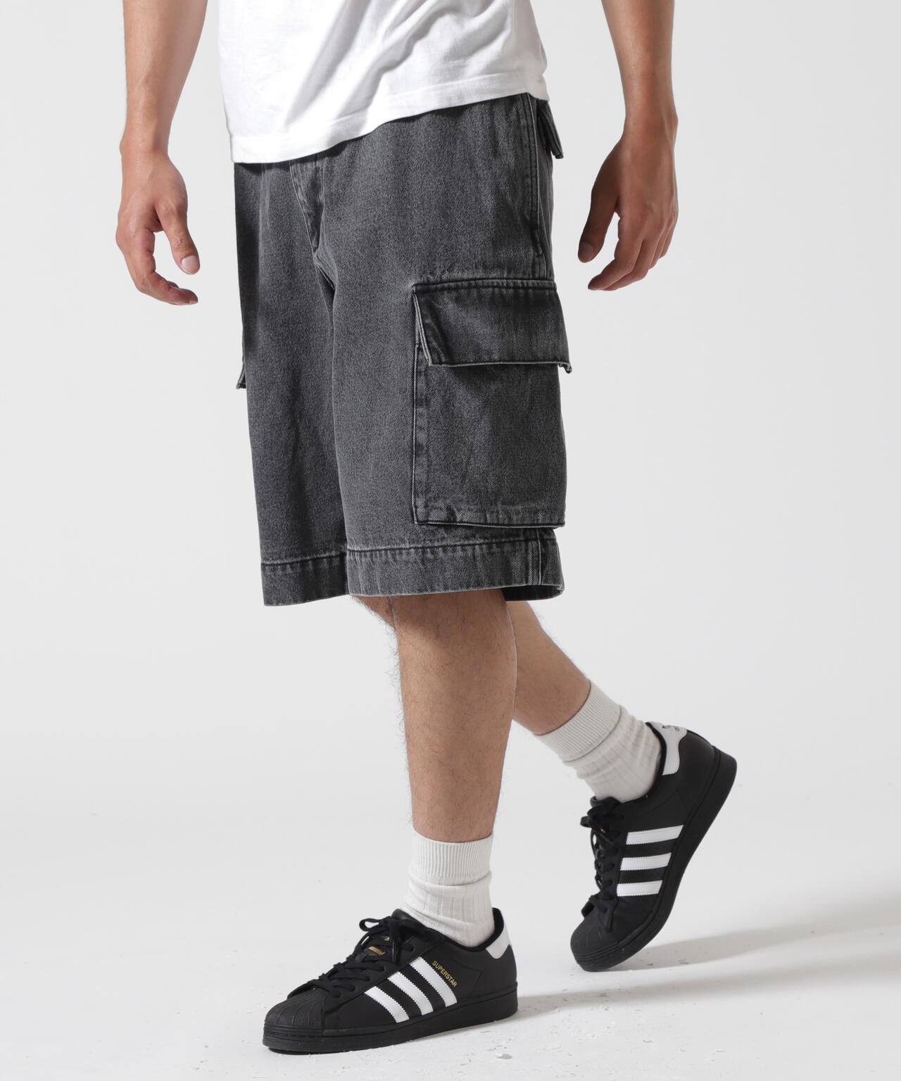 B omnivore/ビーオムニボー DENIM CARGO SHORTS デニムカーゴショーツ