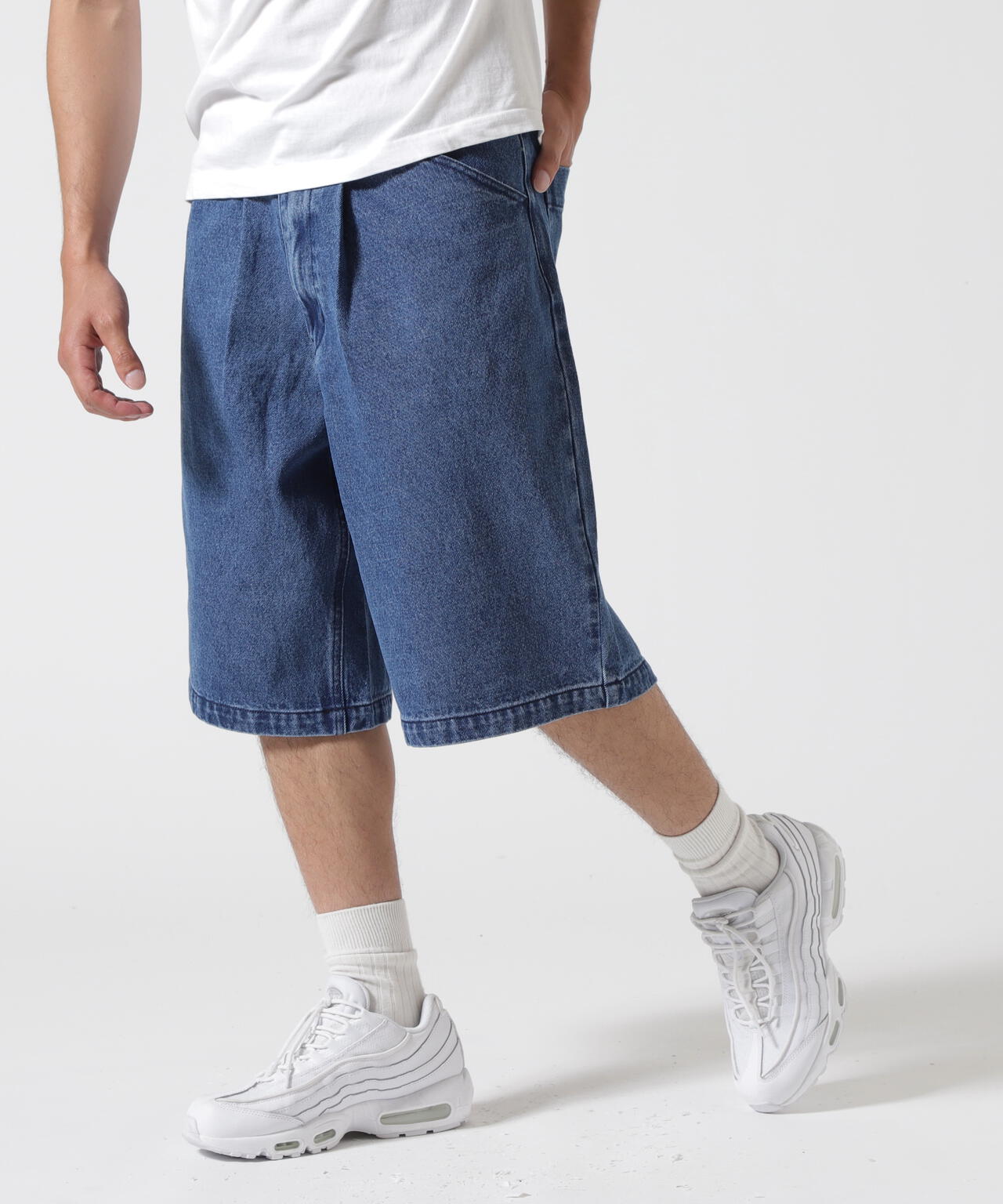 B omnivore/ビーオムニボー DENIM BELT SHORTS デニムベルトショーツ