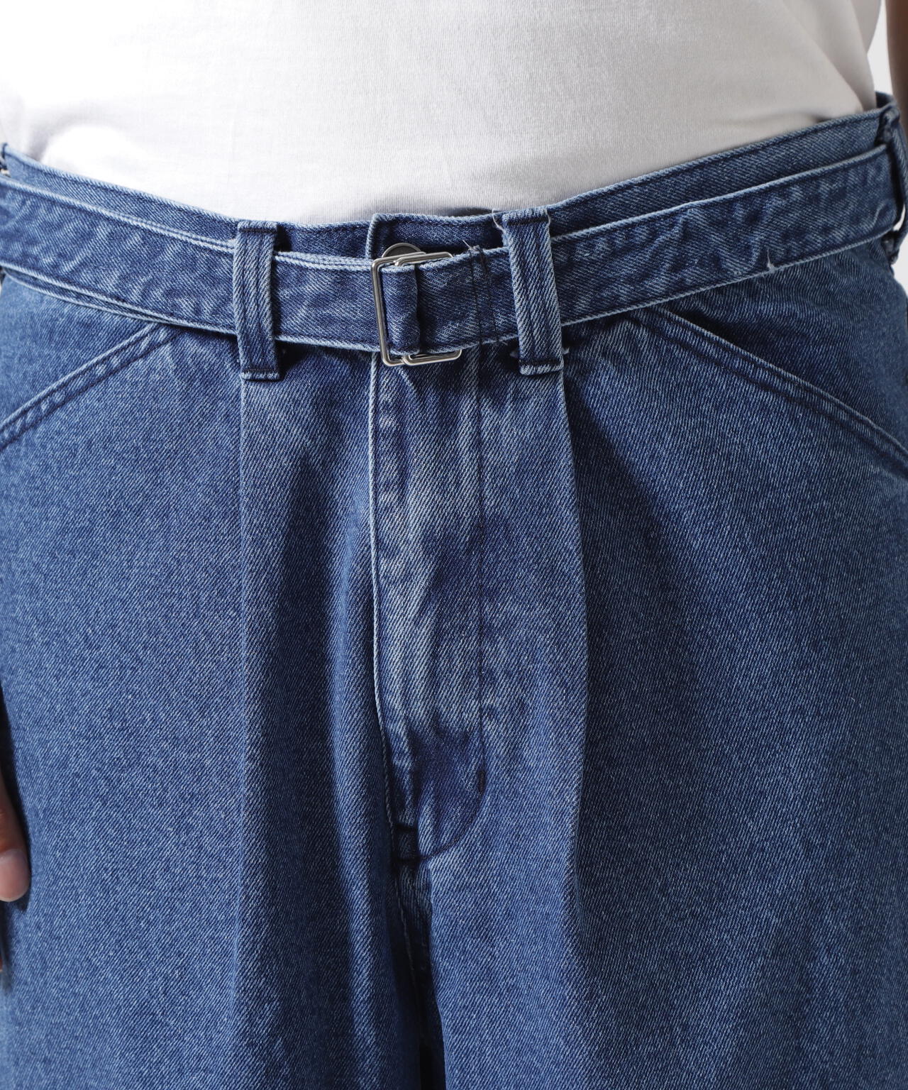 B omnivore/ビーオムニボー DENIM BELT SHORTS デニムベルトショーツ