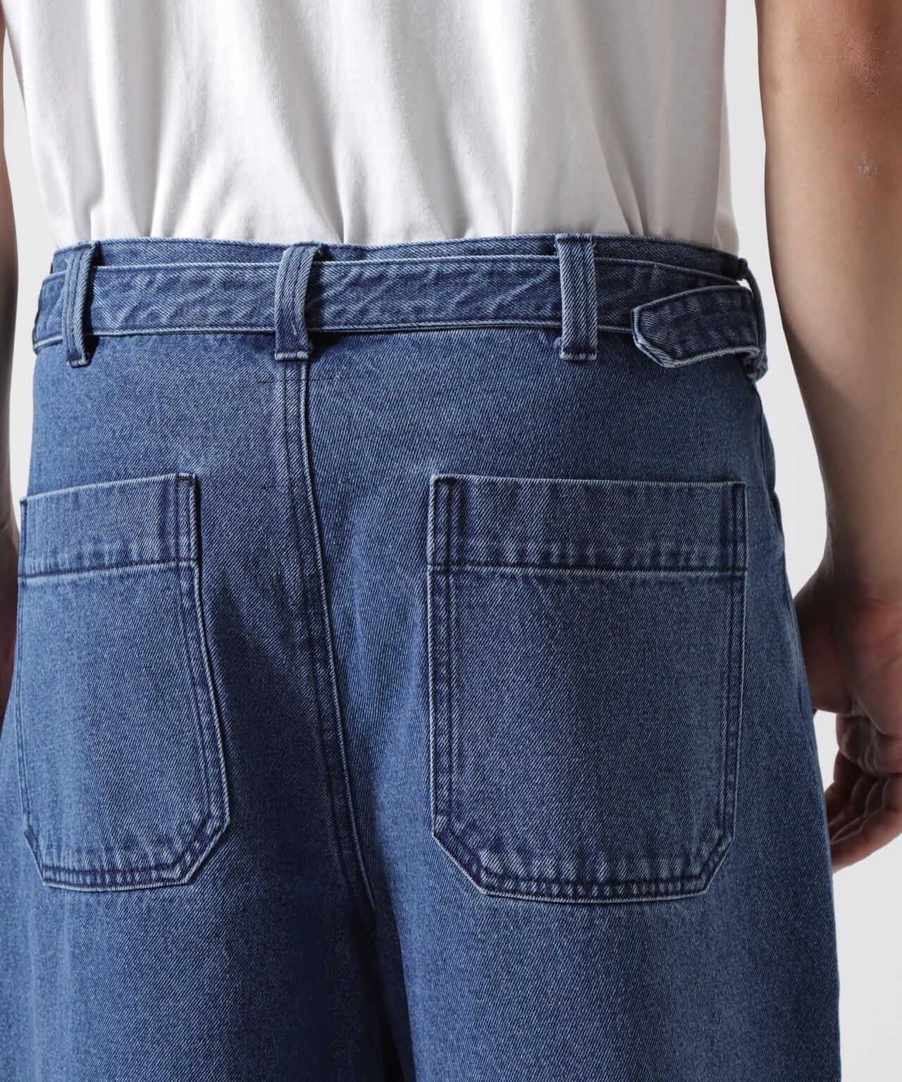 B omnivore/ビーオムニボー DENIM BELT SHORTS デニムベルトショーツ
