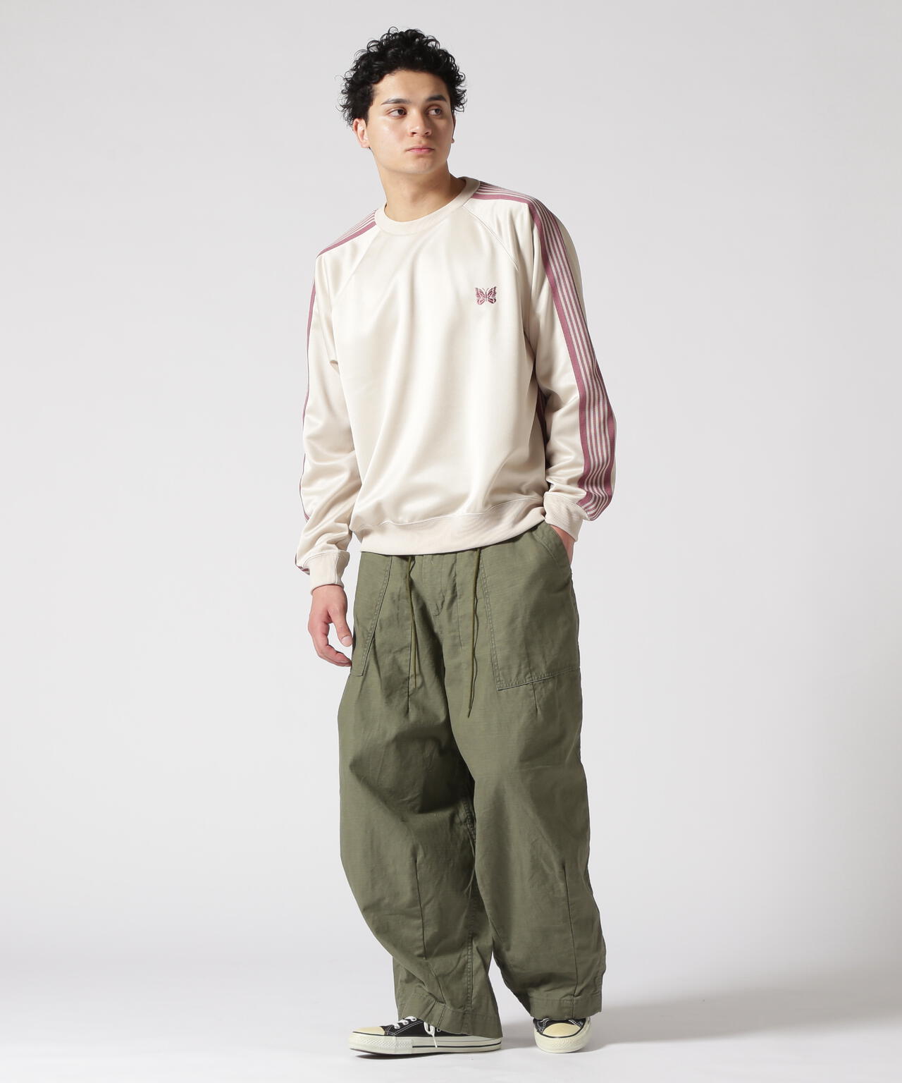 Needles/ニードルズ Track Crew Neck Sh-Poly Smooth