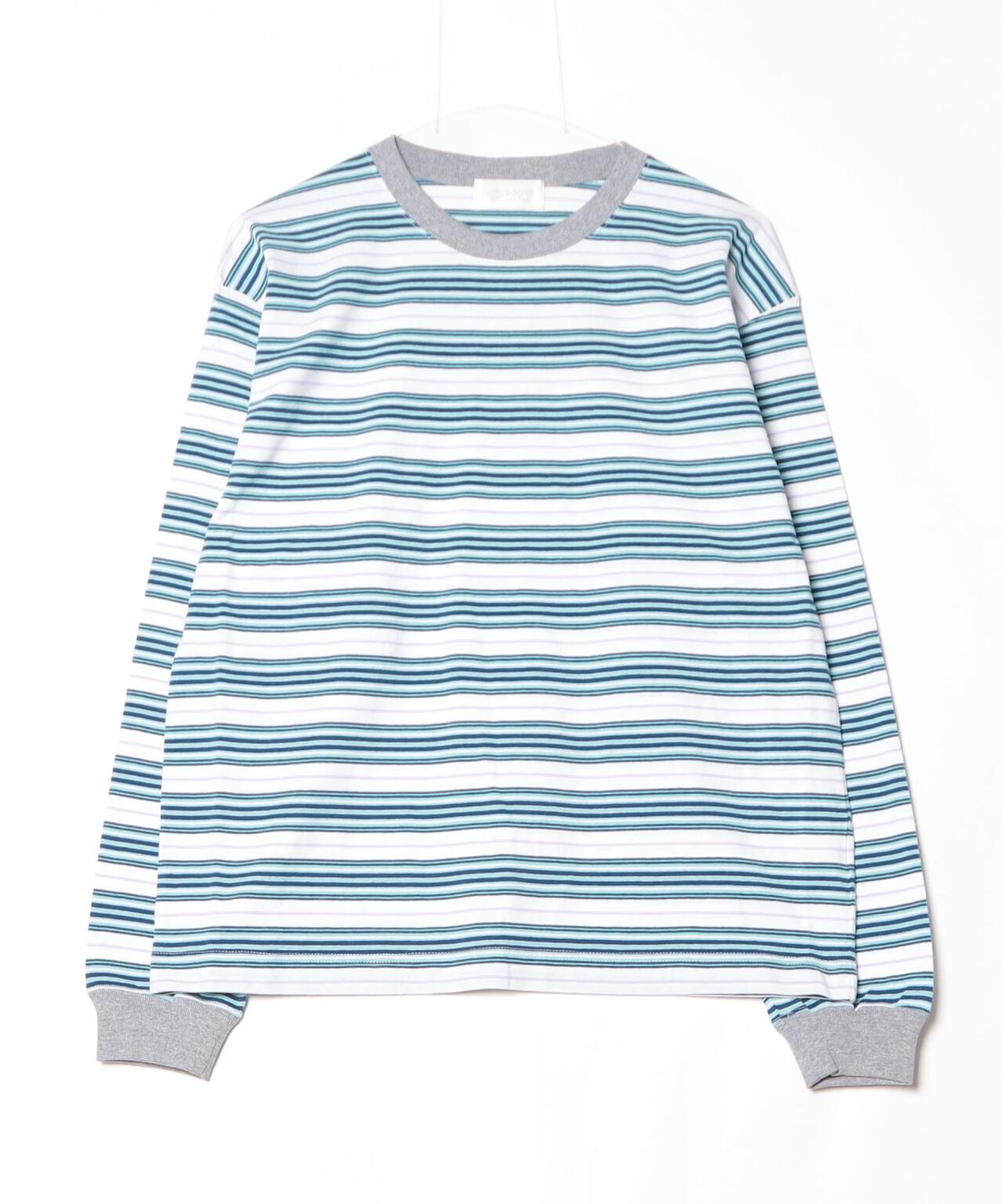SOGLIA/ソリア OPEN END MULTI BORDER LS TEE ボーダーT