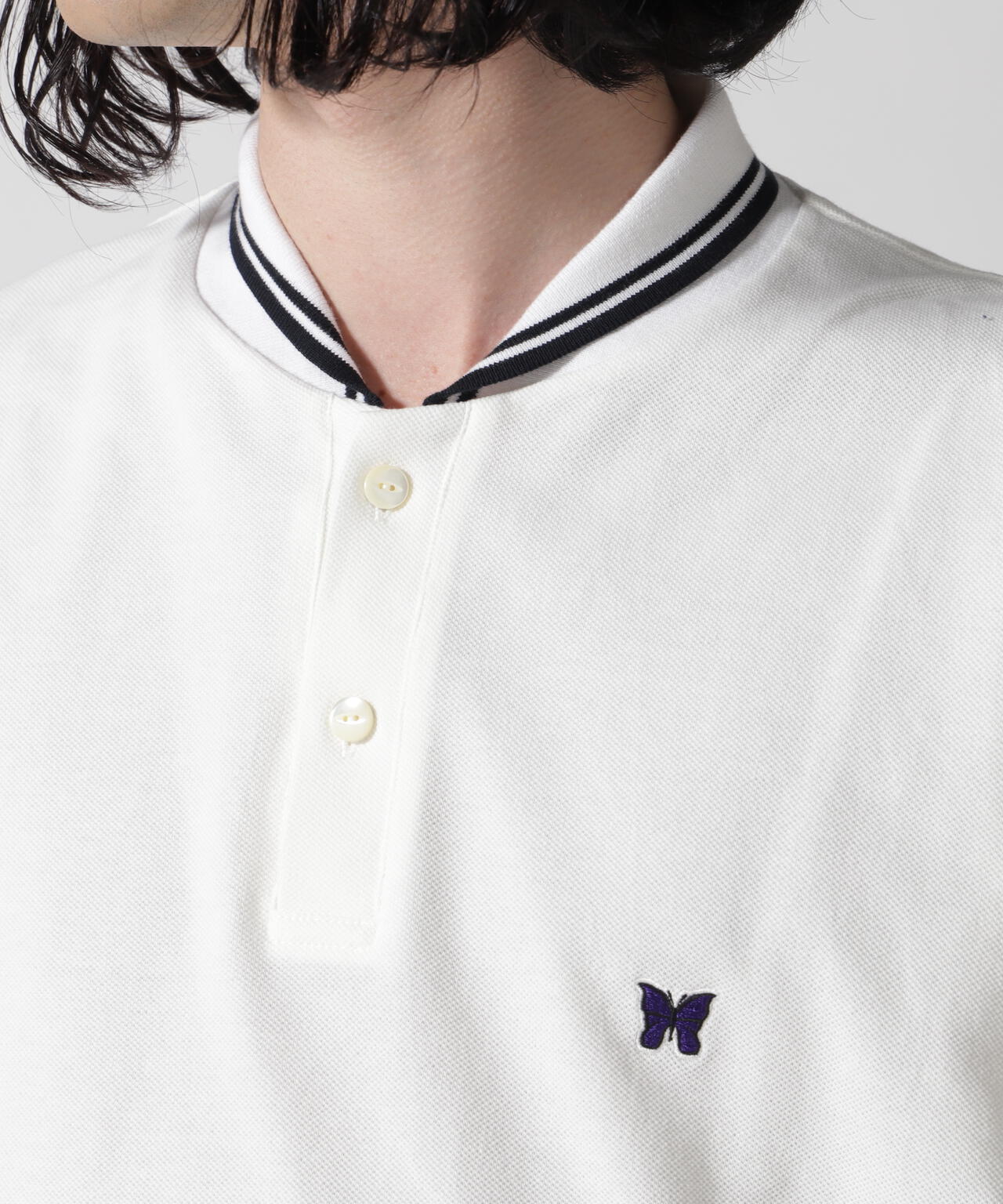 Needles/ニードルズ Shawl Collar S/S Polo Cotton Pique