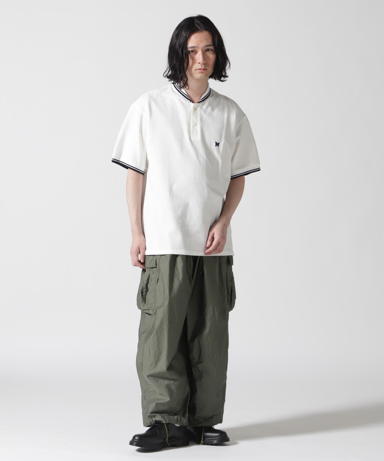 Needles/ニードルズ Shawl Collar S/S Polo Cotton Pique