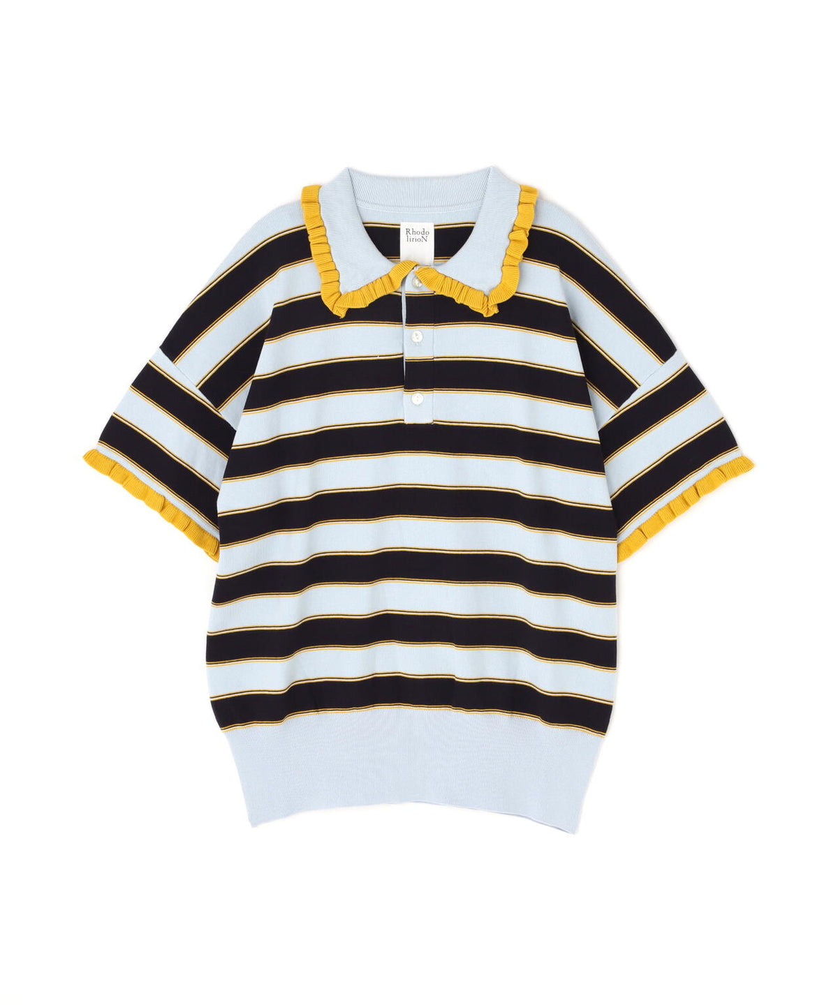 RHODOLIRION/ロドリリオン Frill Polo Sweater フリルポロセーター