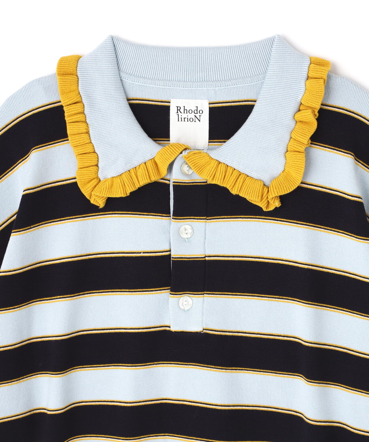 RHODOLIRION/ロドリリオン Frill Polo Sweater フリルポロセーター