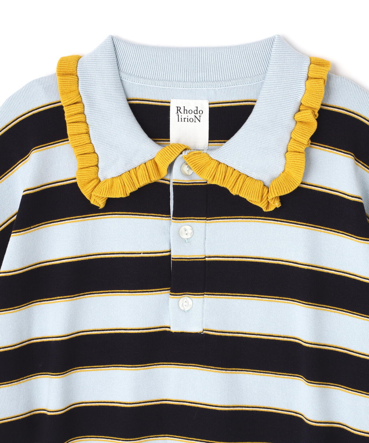 RHODOLIRION/ロドリリオン Frill Polo Sweater フリルポロセーター