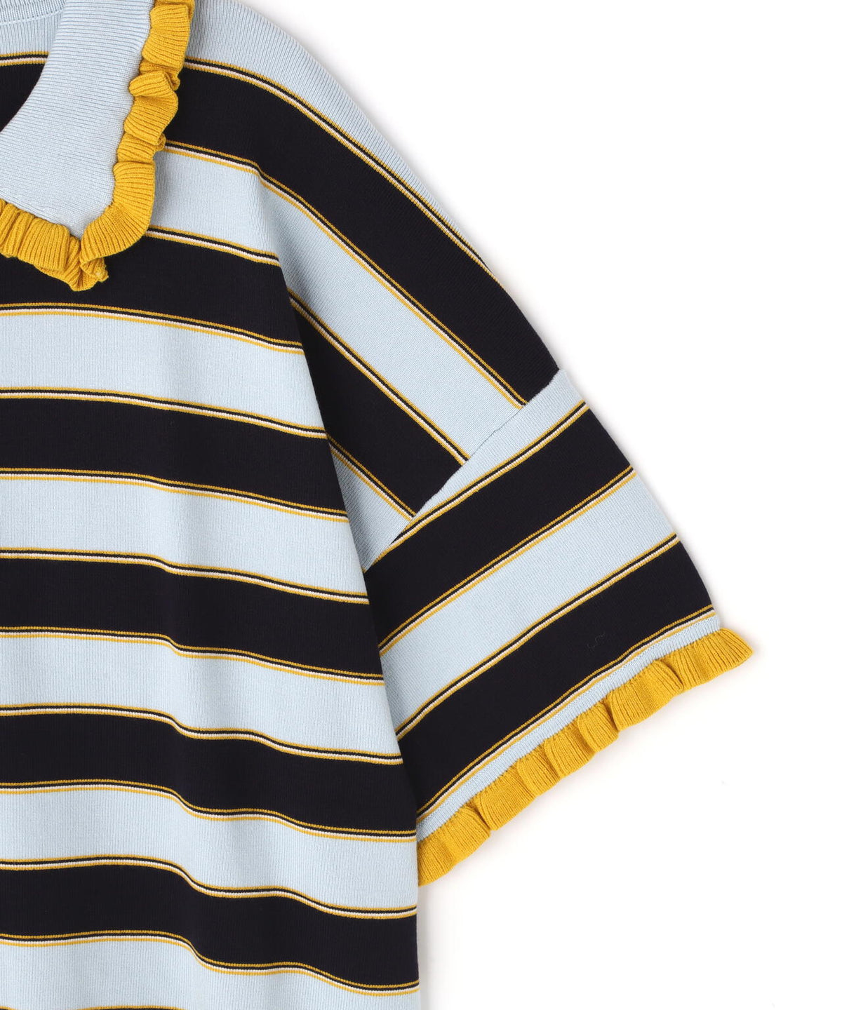 RHODOLIRION/ロドリリオン Frill Polo Sweater フリルポロセーター