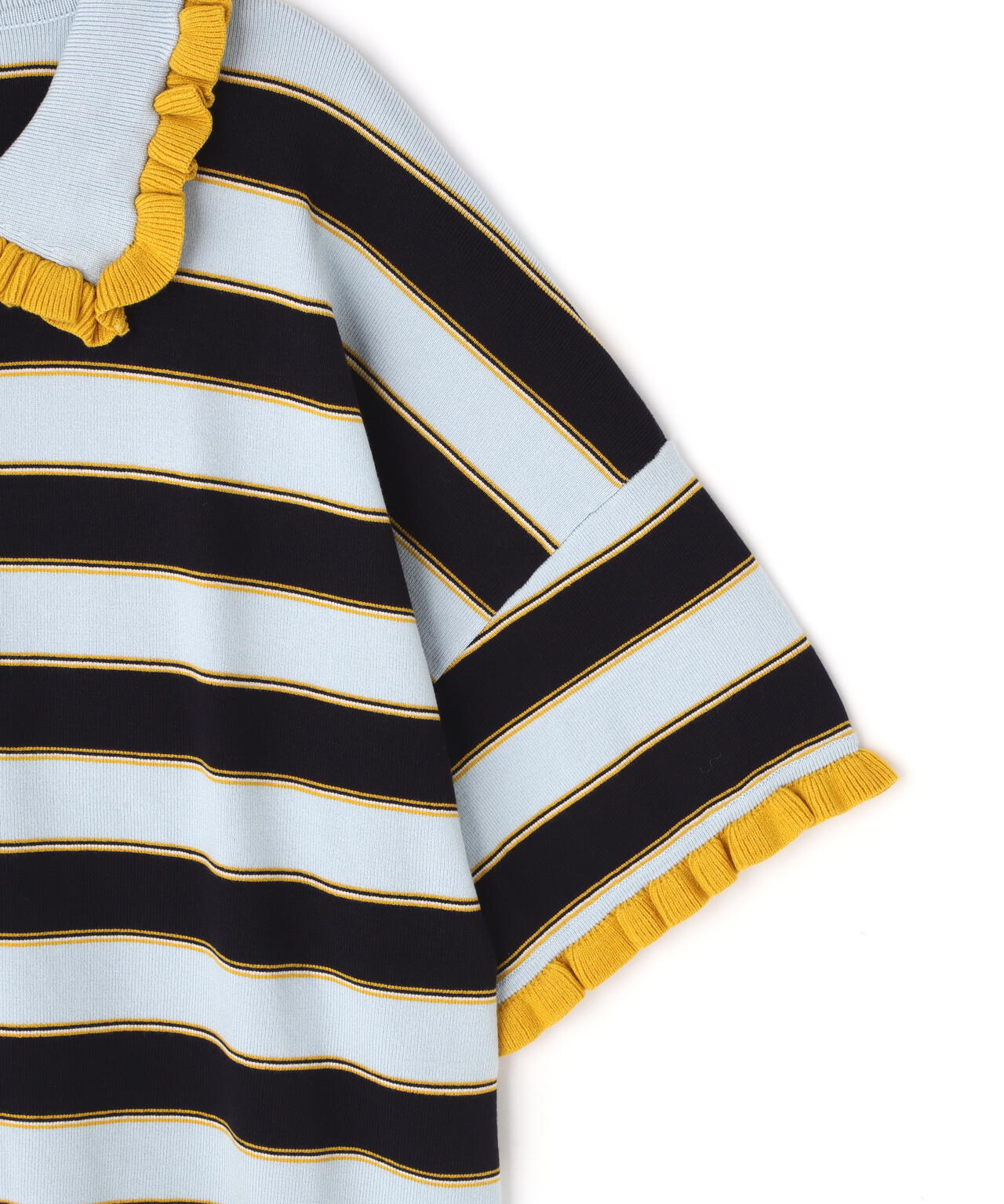 RHODOLIRION/ロドリリオン Frill Polo Sweater フリルポロセーター