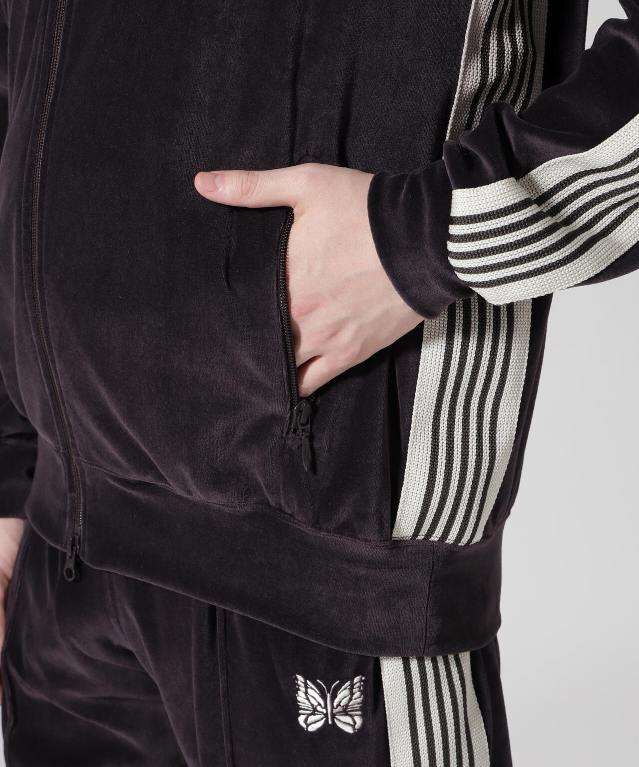 Needles/ニードルズ Rib Collar Track Jacket - C/PE Velour