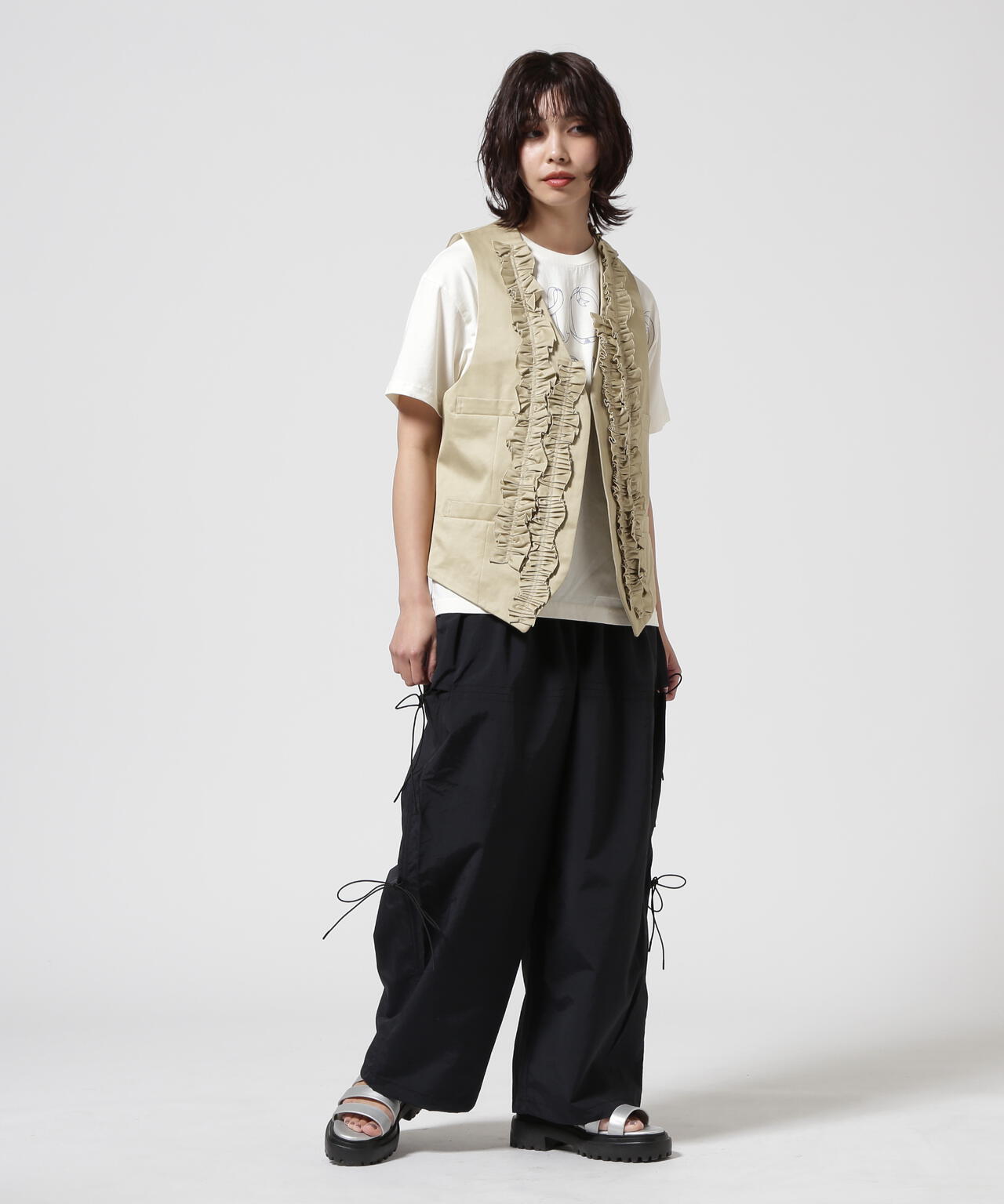 RHODOLIRION/ロドリリオン Frill Vest - Chino Cloth
