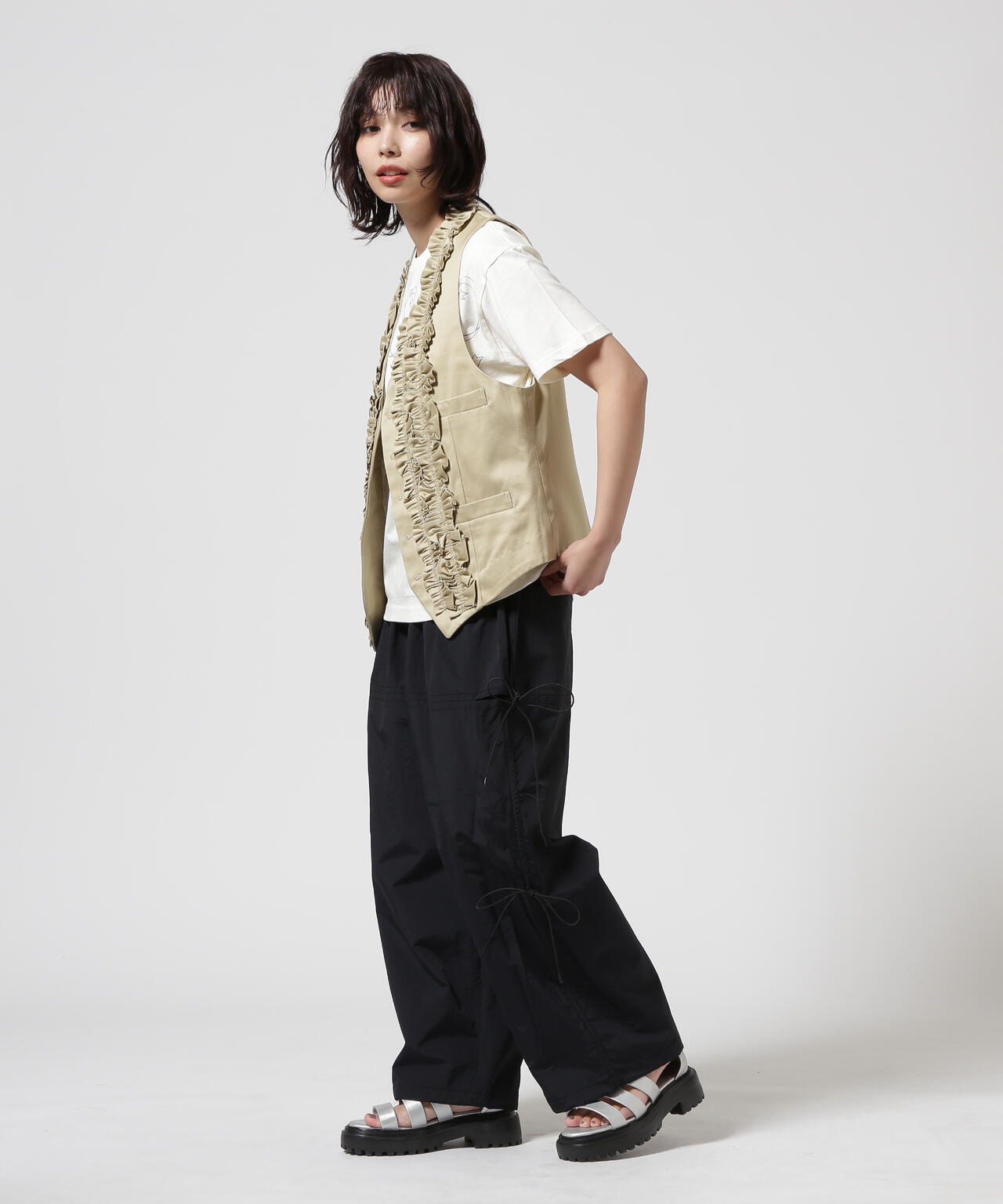 RHODOLIRION/ロドリリオン Frill Vest - Chino Cloth