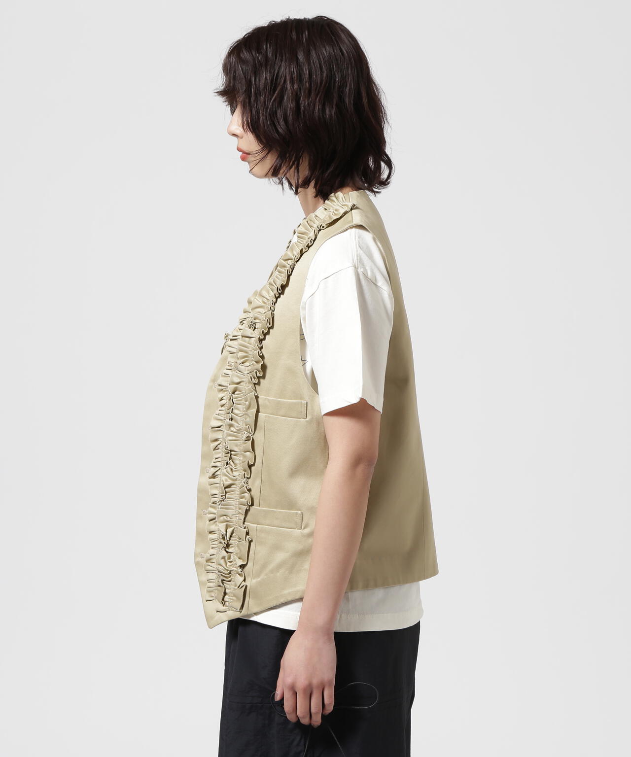 RHODOLIRION/ロドリリオン Frill Vest - Chino Cloth