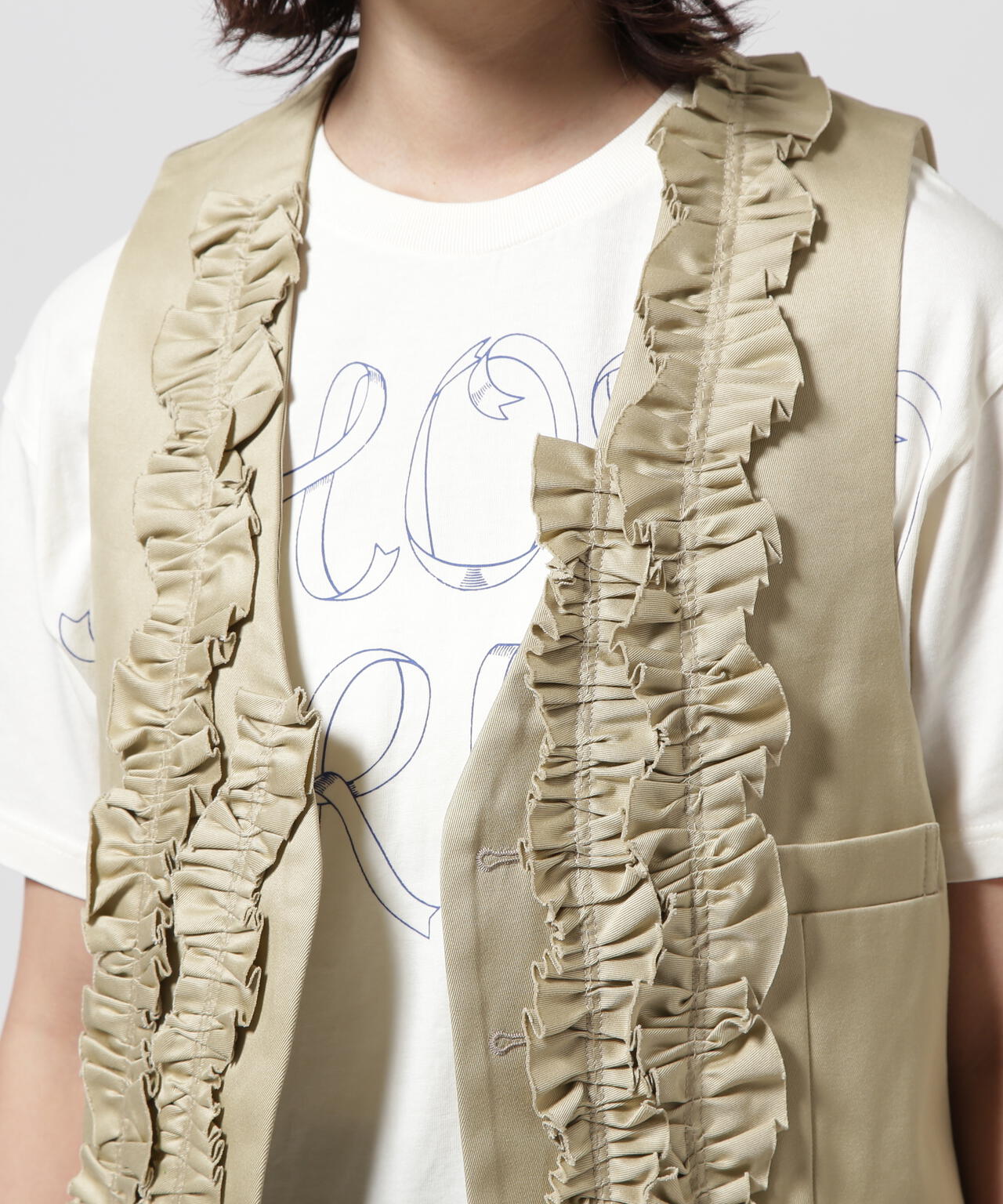 RHODOLIRION/ロドリリオン Frill Vest - Chino Cloth