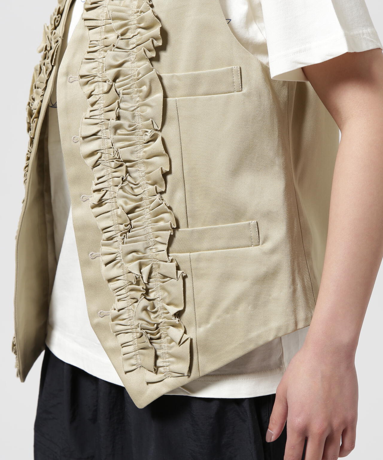 RHODOLIRION/ロドリリオン Frill Vest - Chino Cloth