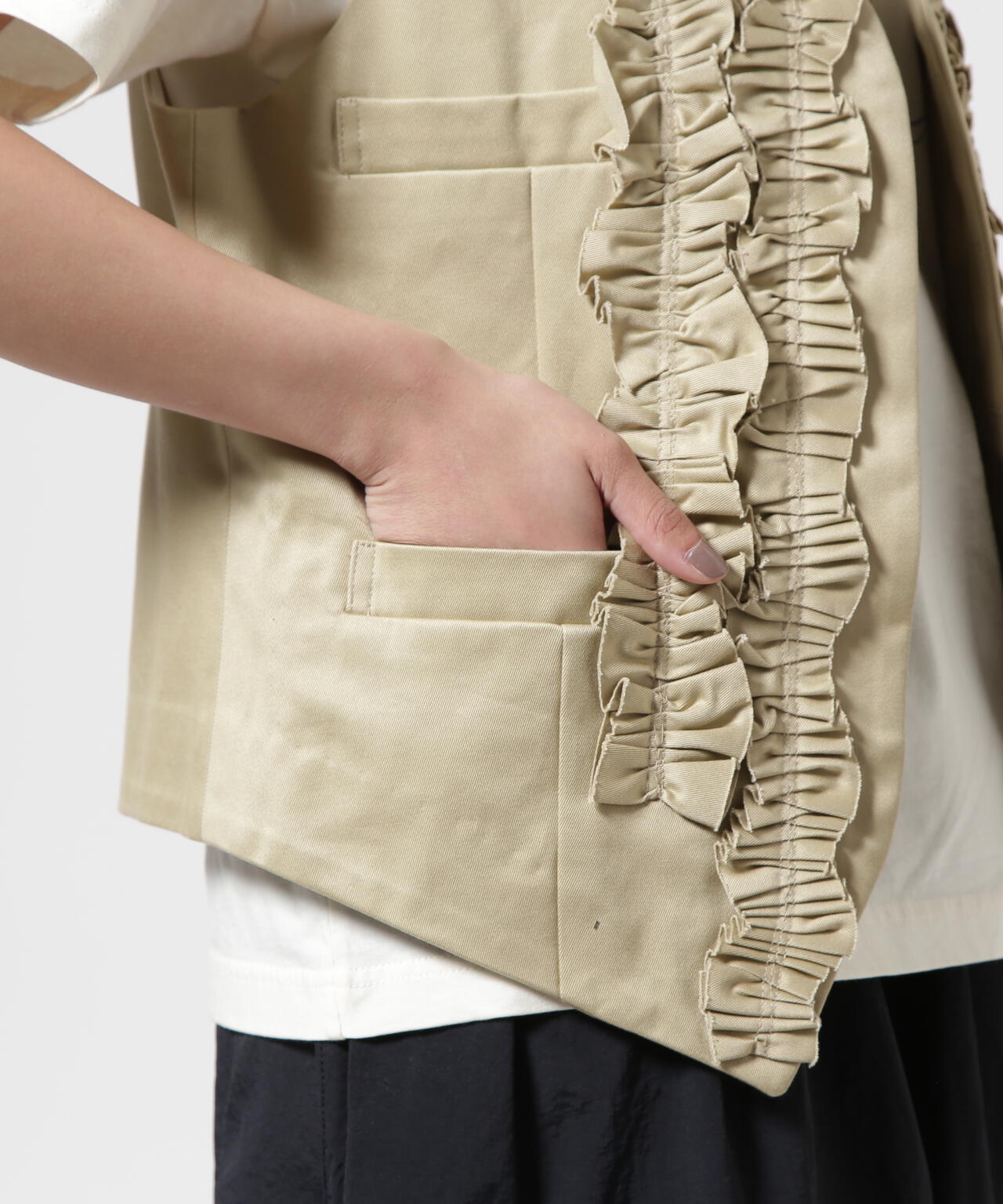 RHODOLIRION/ロドリリオン Frill Vest - Chino Cloth