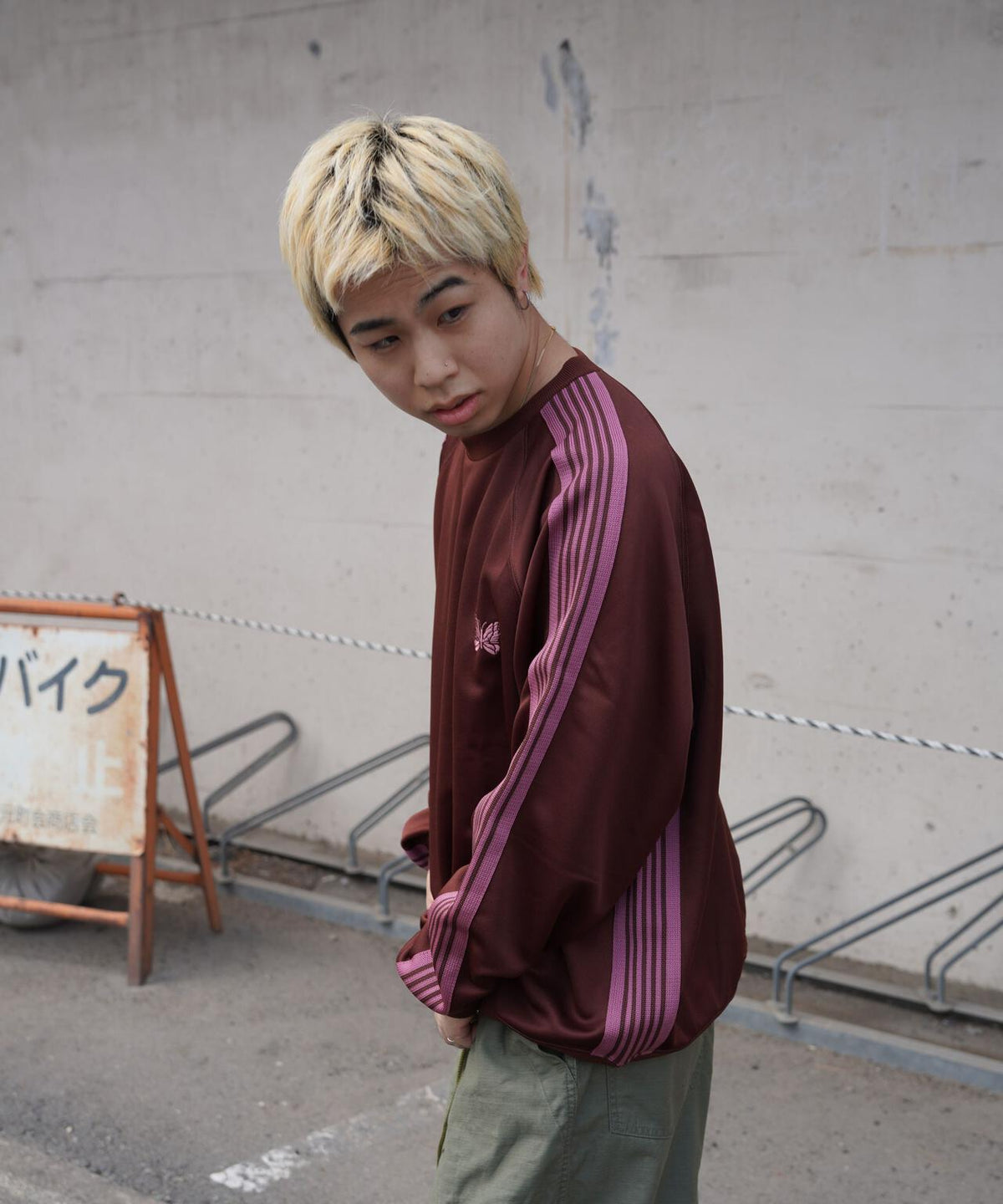 Needles/ニードルズ Track Crew Neck Shirt - Poly Smooth