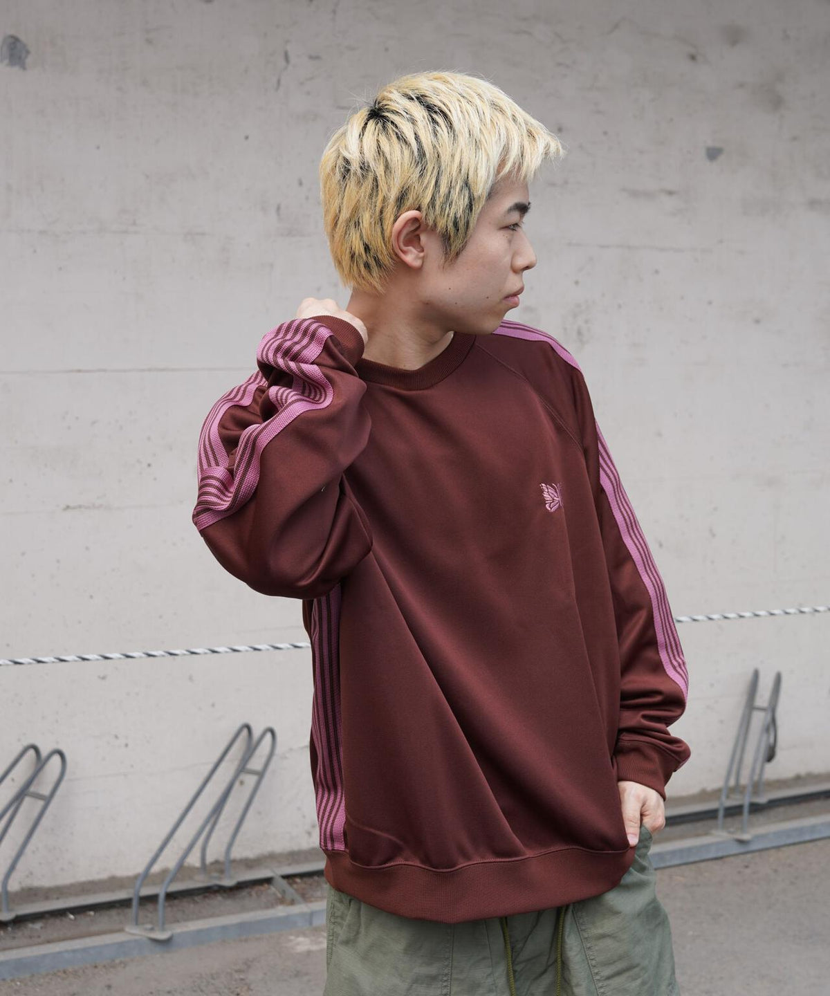 Needles/ニードルズ Track Crew Neck Shirt - Poly Smooth