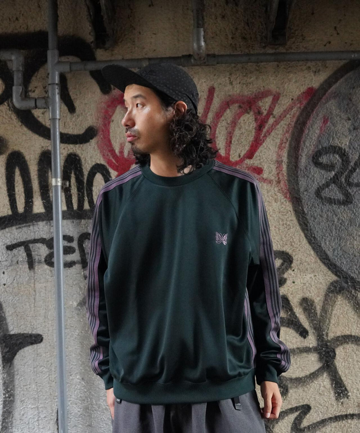 Needles/ニードルズ Track Crew Neck Shirt - Poly Smooth