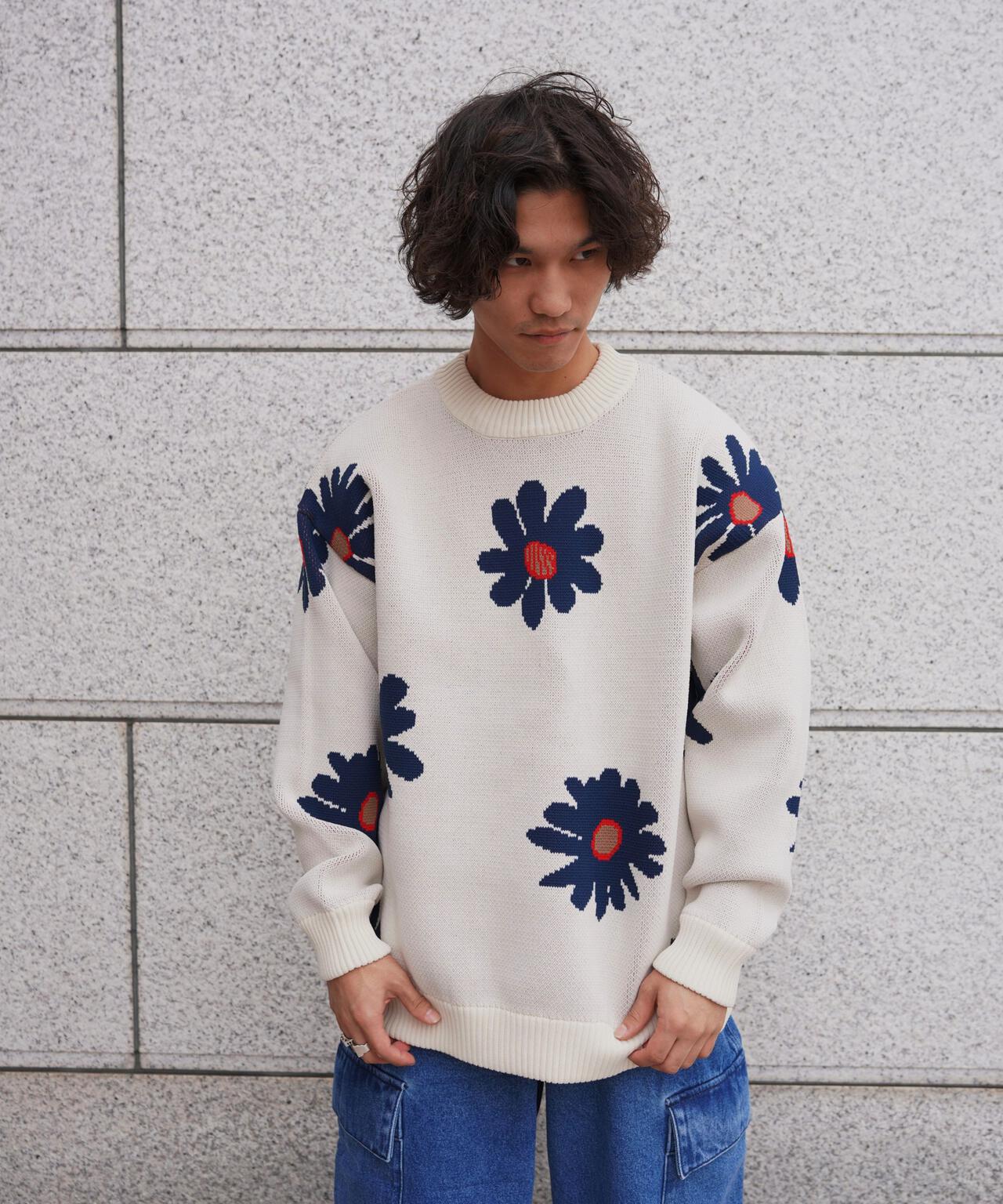B omnivore/ビーオムニボー FLOWER KNIT TOP