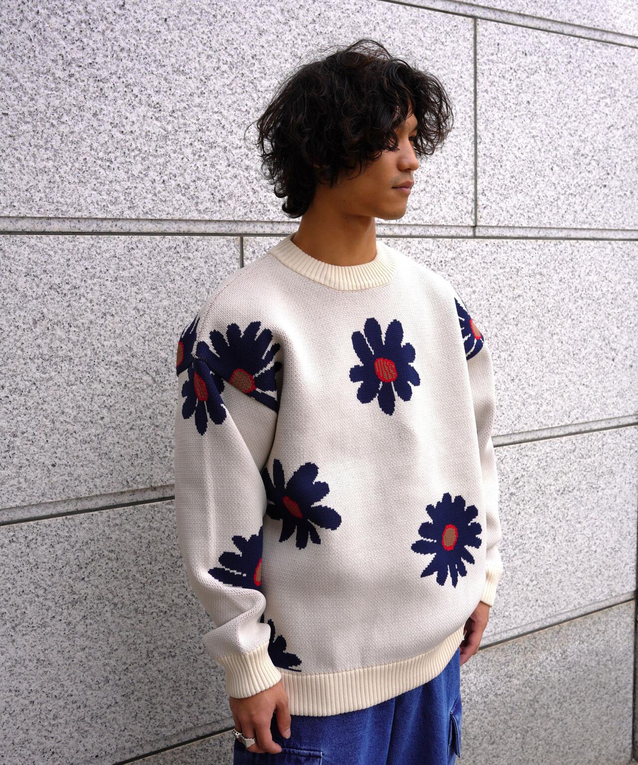 B omnivore/ビーオムニボー FLOWER KNIT TOP