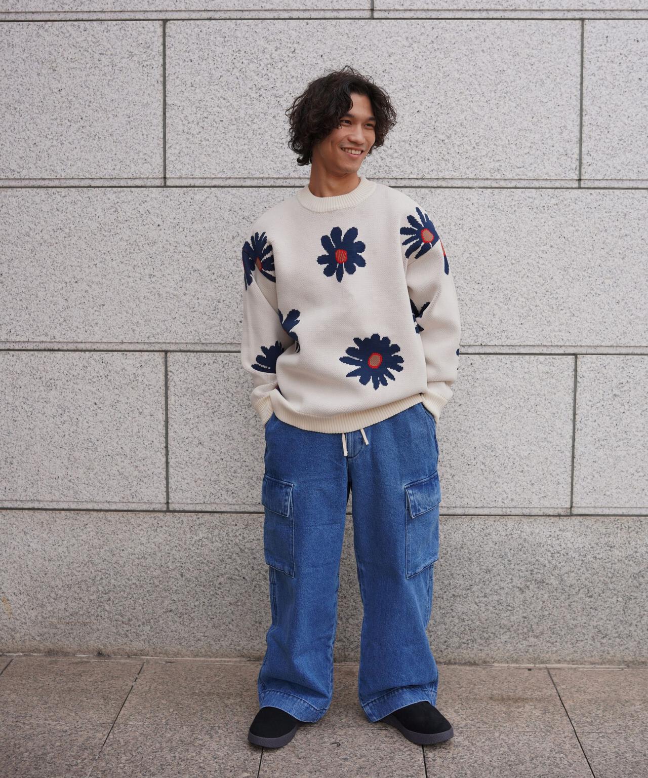 B omnivore/ビーオムニボー FLOWER KNIT TOP