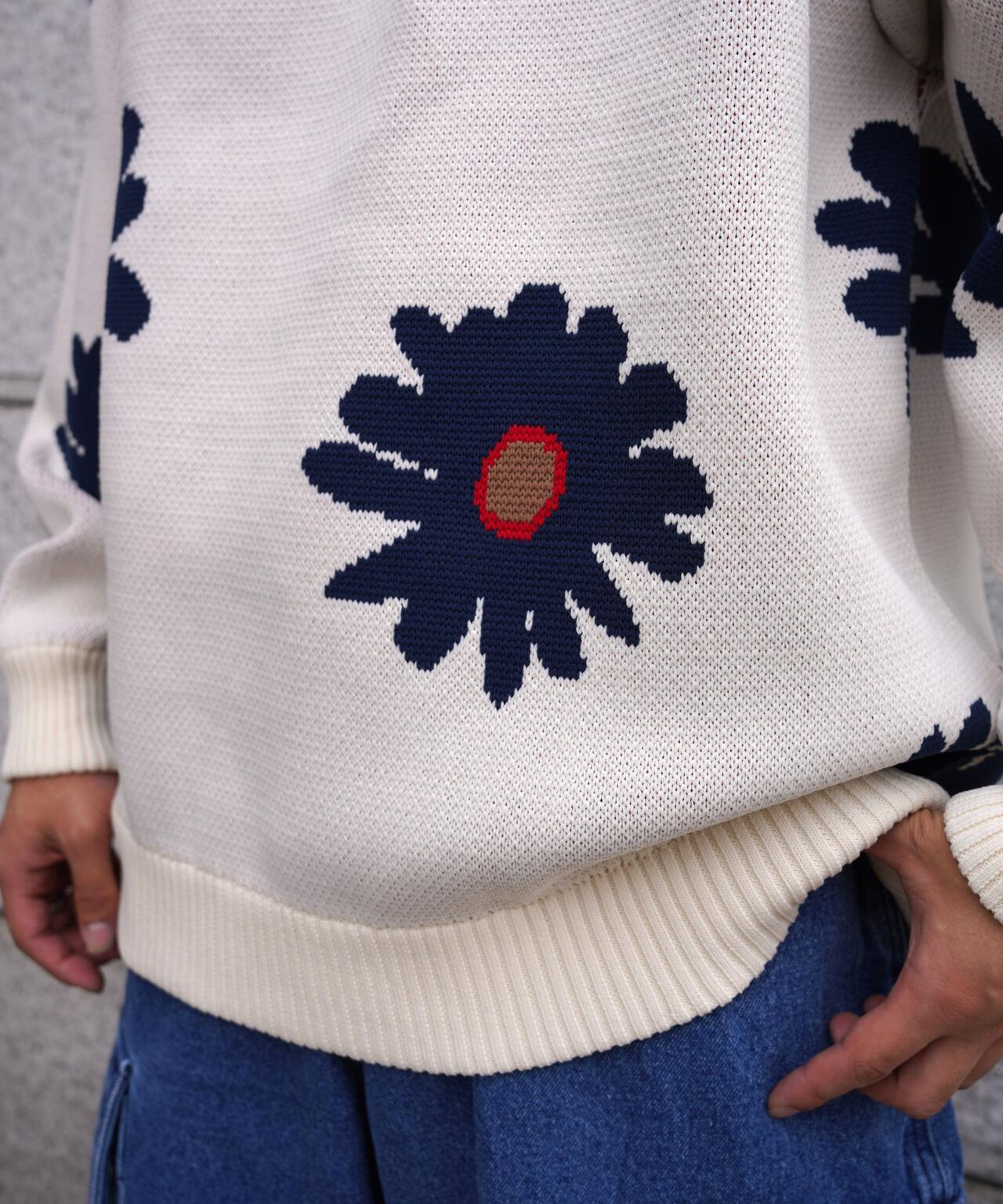 B omnivore/ビーオムニボー FLOWER KNIT TOP