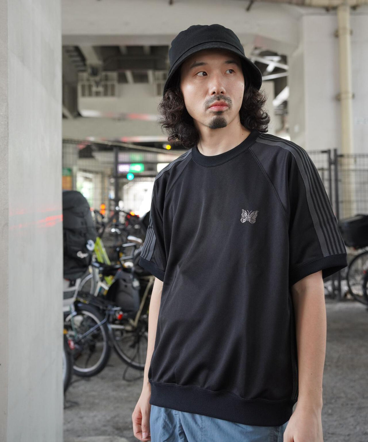 Needles/ニードルズ 別注Track S/S Crew Neck Shirt-Poly Smooth