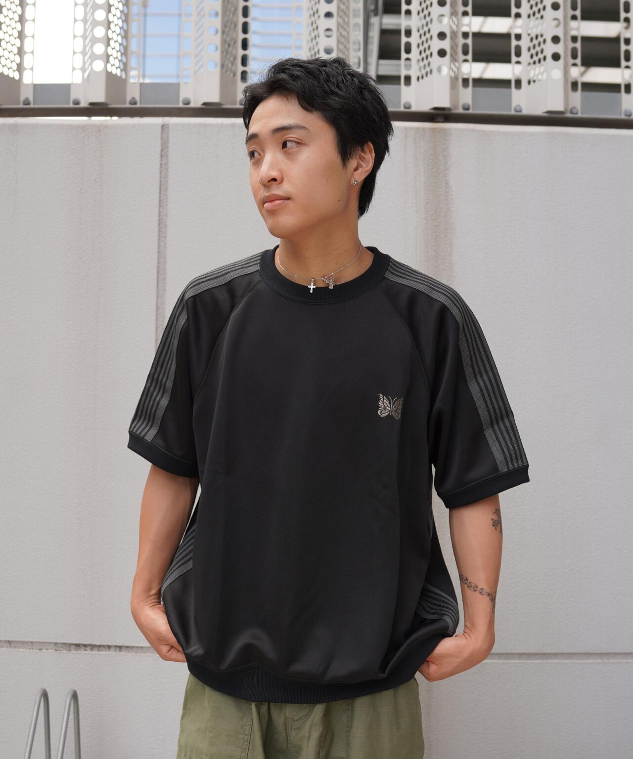 Needles/ニードルズ 別注Track S/S Crew Neck Shirt-Poly Smooth