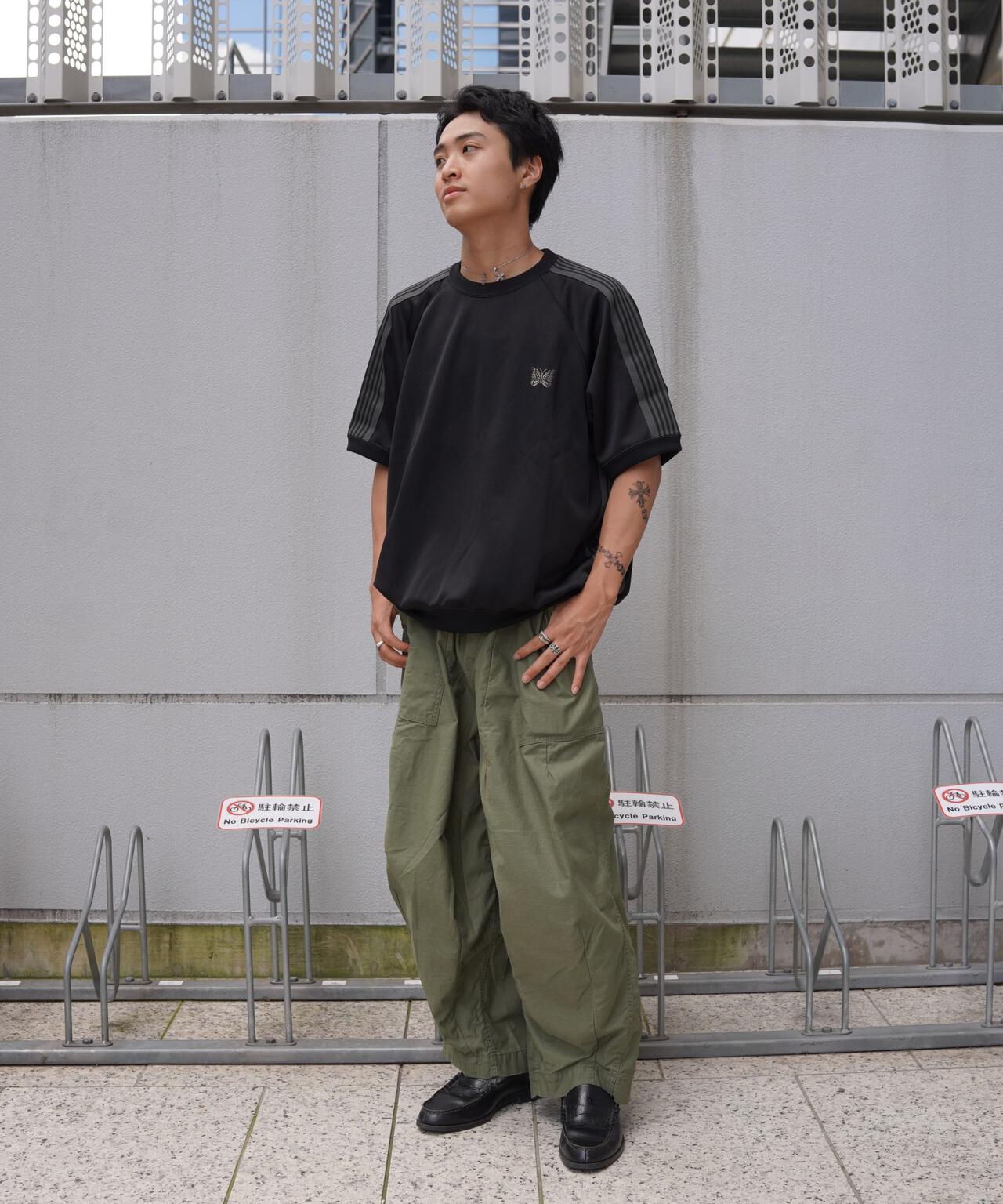 Needles/ニードルズ 別注Track S/S Crew Neck Shirt-Poly Smooth