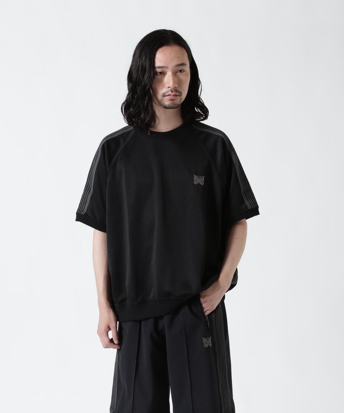 Needles/ニードルズ 別注Track S/S Crew Neck Shirt-Poly Smooth