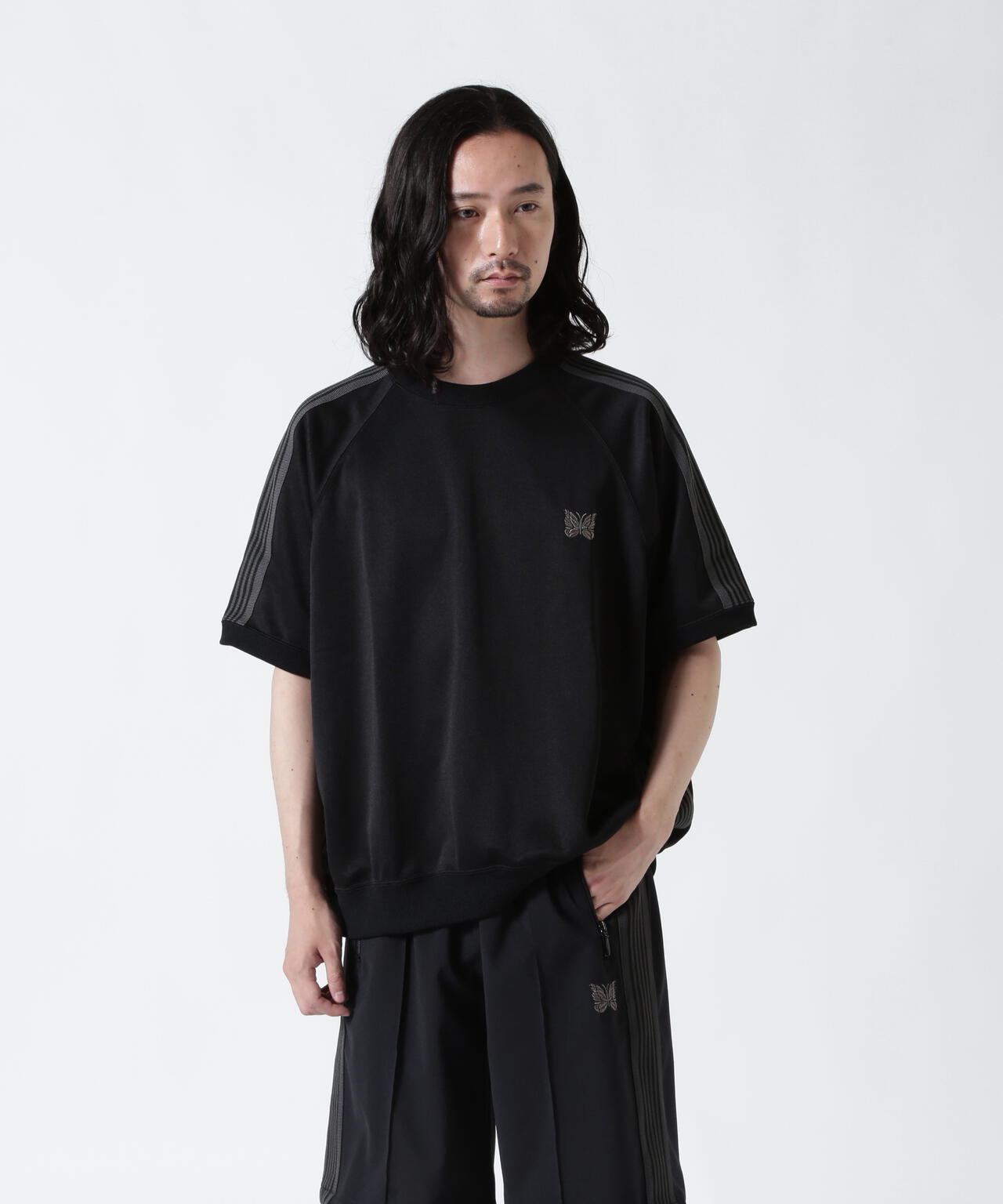 Needles/ニードルズ 別注Track S/S Crew Neck Shirt-Poly Smooth