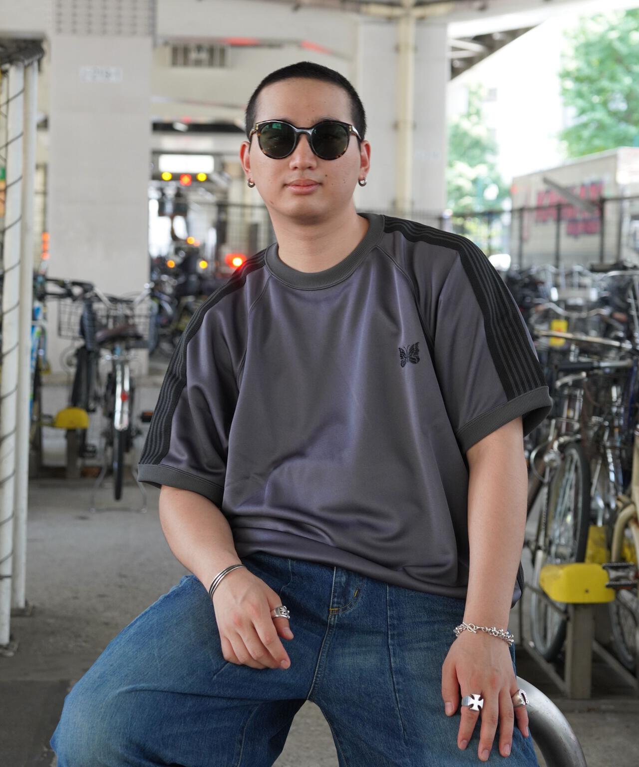 Needles/ニードルズ 別注Track S/S Crew Neck Shirt-Poly Smooth