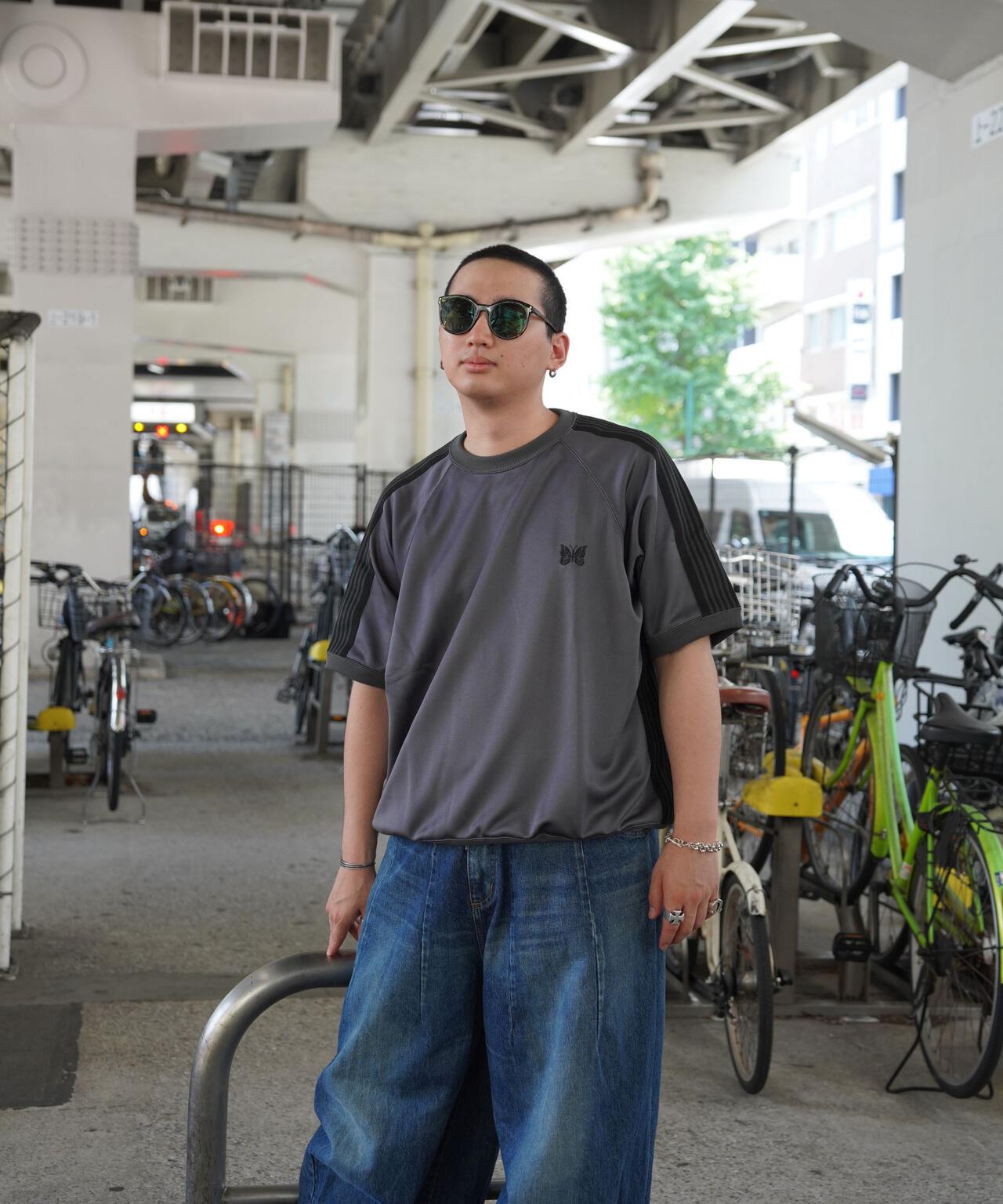 Needles/ニードルズ 別注Track S/S Crew Neck Shirt-Poly Smooth