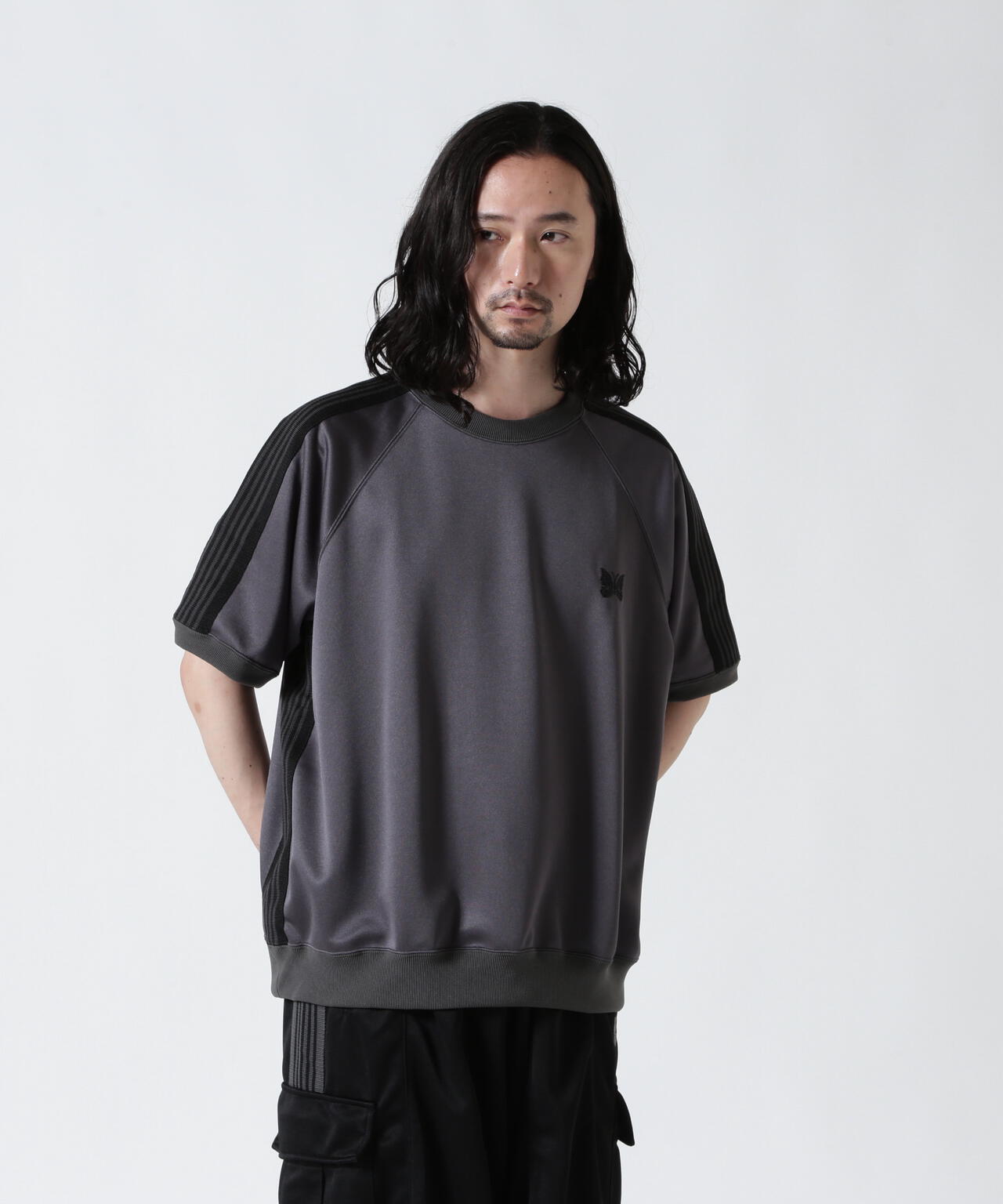 Needles/ニードルズ 別注Track S/S Crew Neck Shirt-Poly Smooth