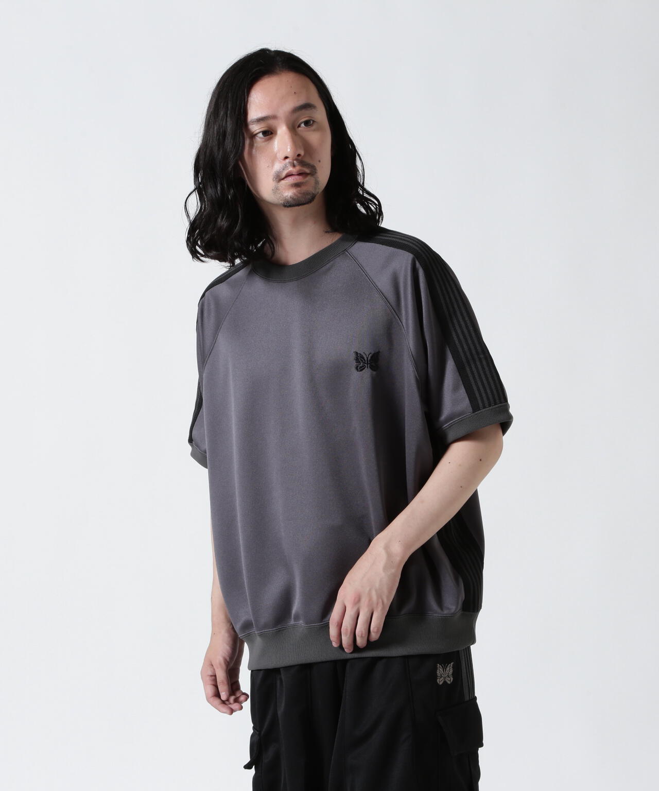 Needles/ニードルズ 別注Track S/S Crew Neck Shirt-Poly Smooth