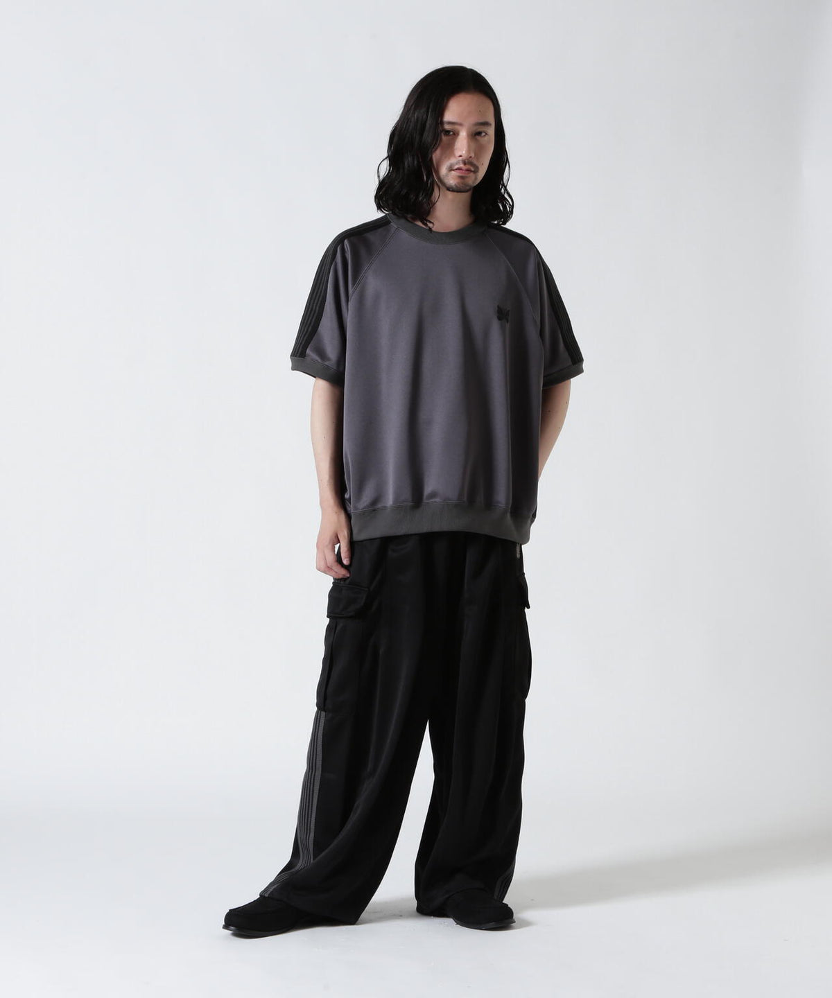 Needles/ニードルズ 別注Track S/S Crew Neck Shirt-Poly Smooth