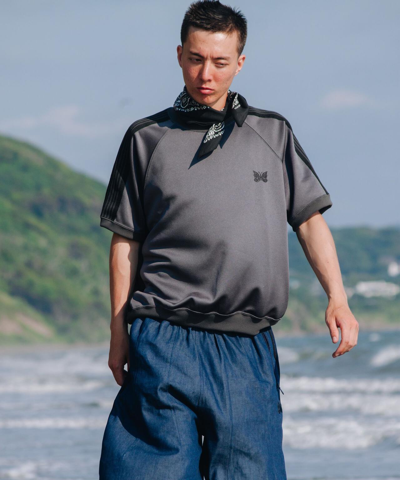 Needles/ニードルズ 別注Track S/S Crew Neck Shirt-Poly Smooth