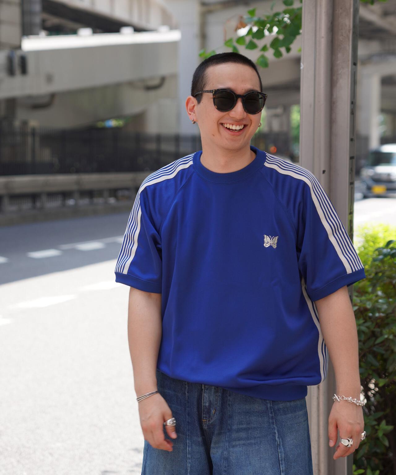 Needles/ニードルズ 別注Track S/S Crew Neck Shirt-Poly Smooth