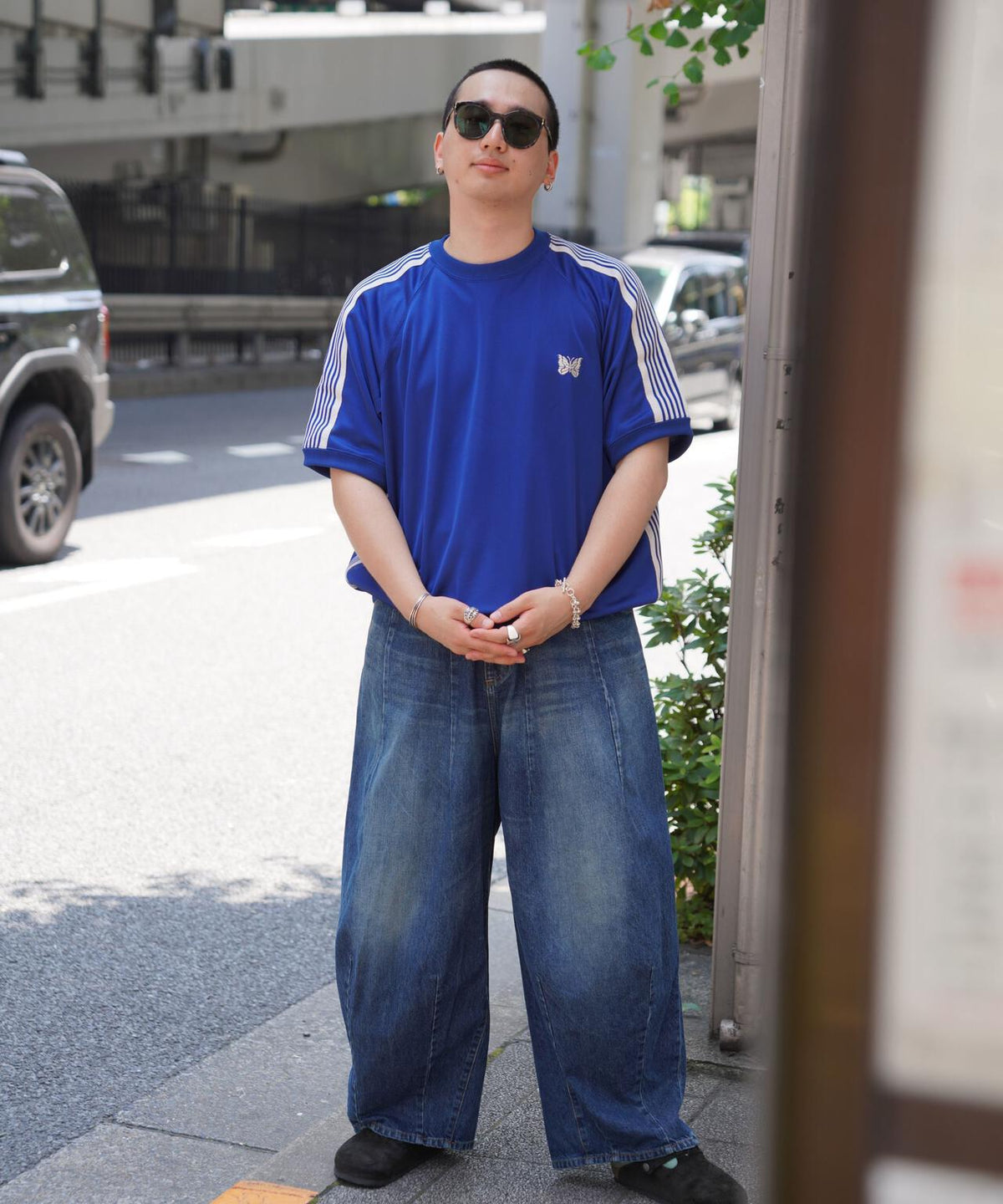Needles/ニードルズ 別注Track S/S Crew Neck Shirt-Poly Smooth